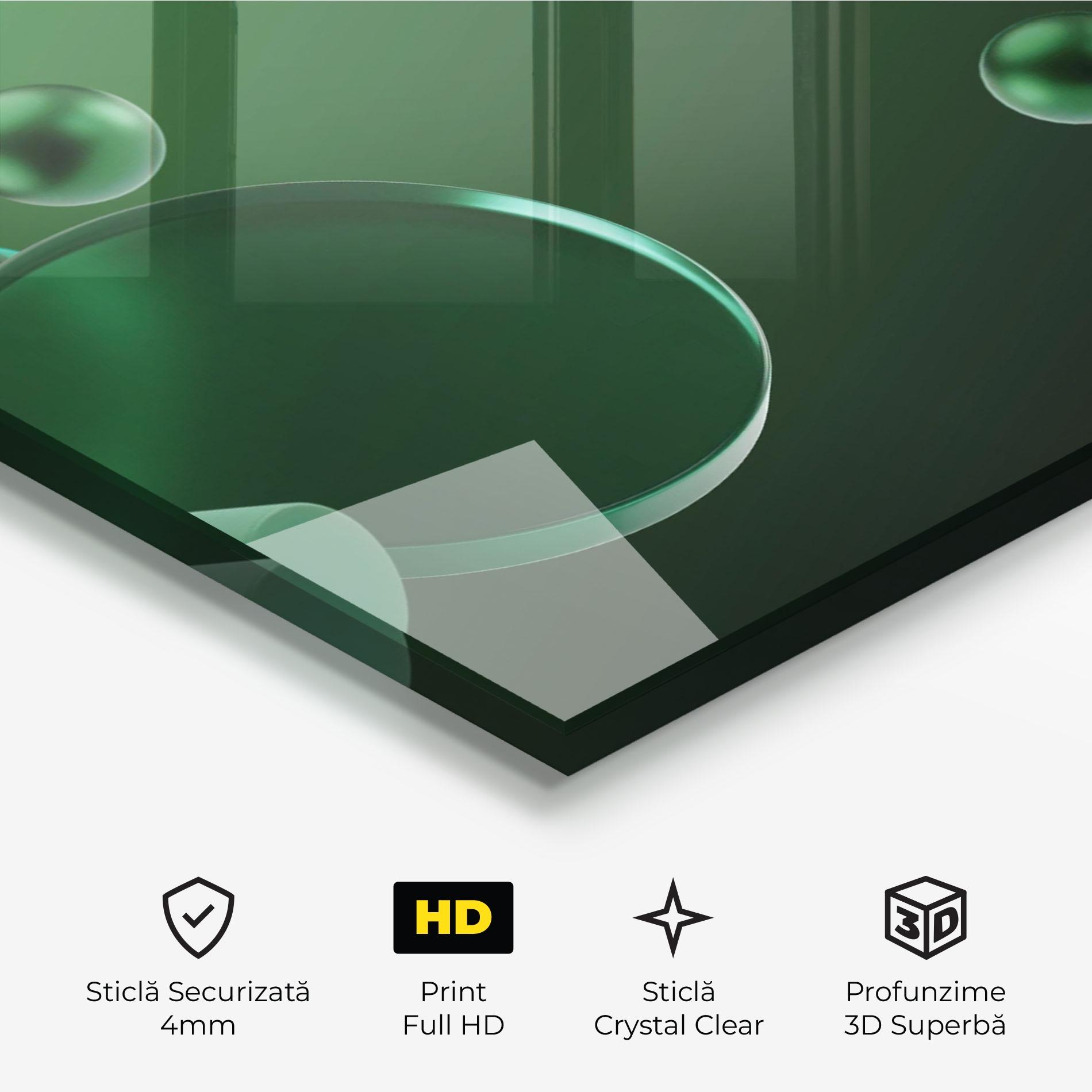 Tablou Sticla Green Circle Floating mockup 3