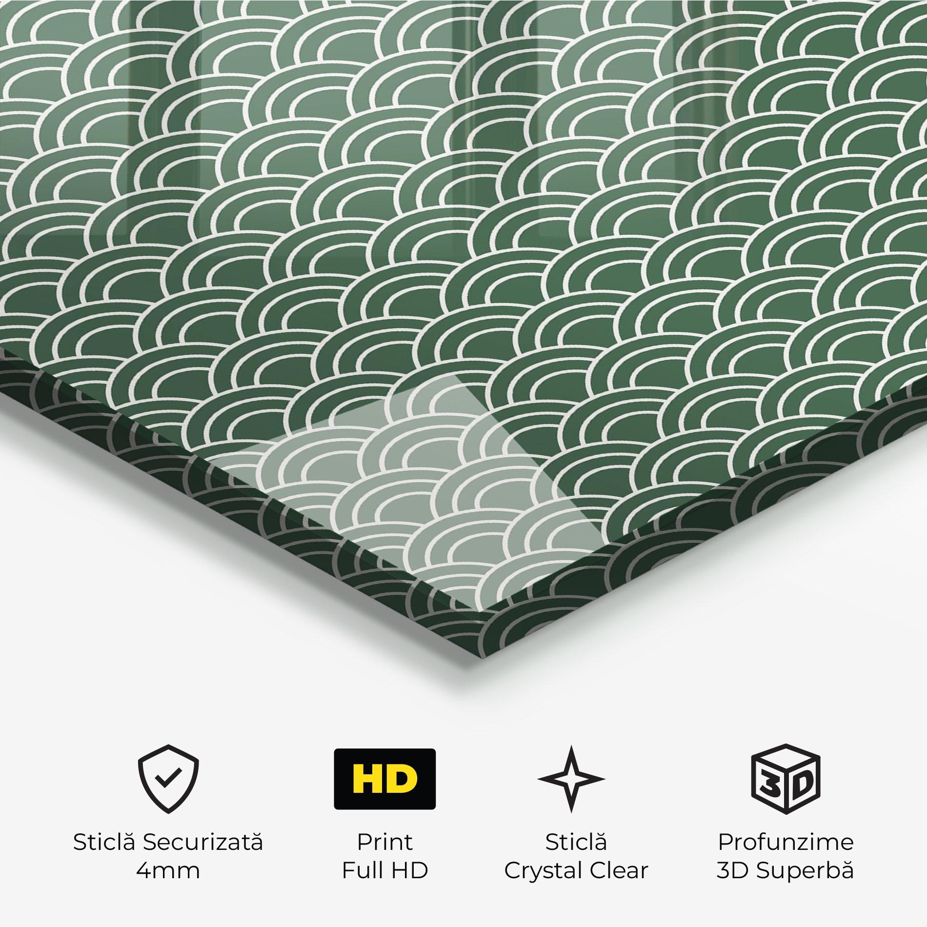 Tablou Sticla Green Semi Circle mockup 3