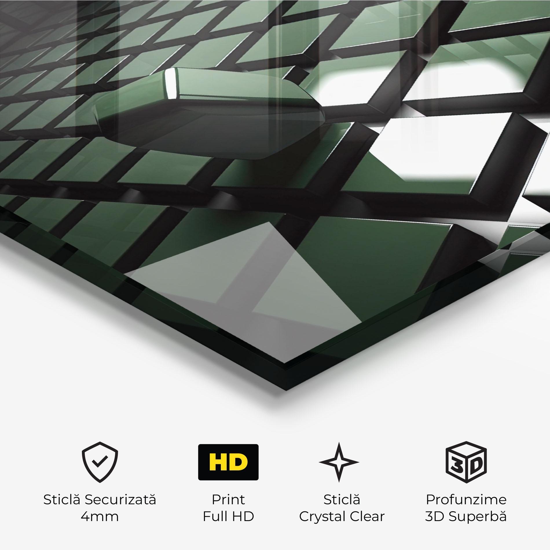 Tablou Sticla Green Shape Floating mockup 3