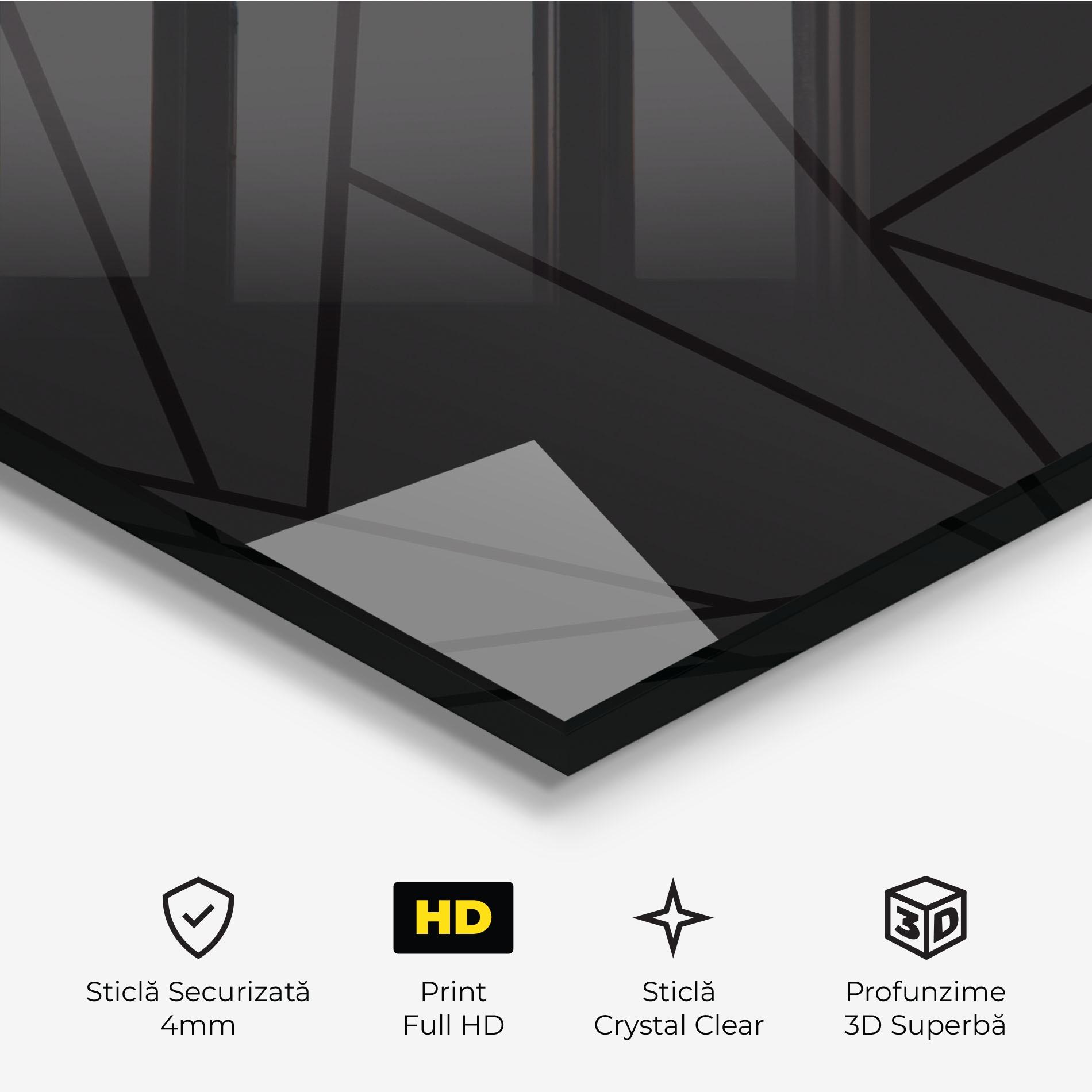 Tablou Sticla Grey Triangle mockup 3