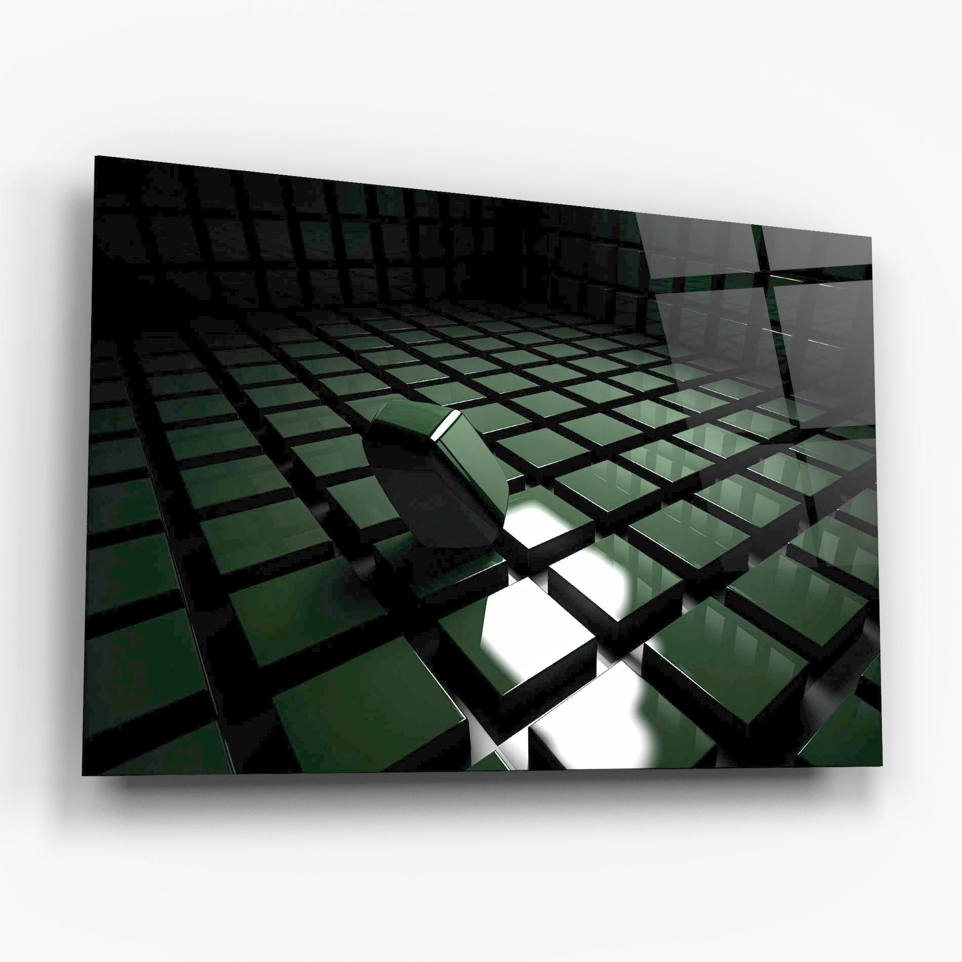 Tablou Sticla Green Shape Floating mockup 6