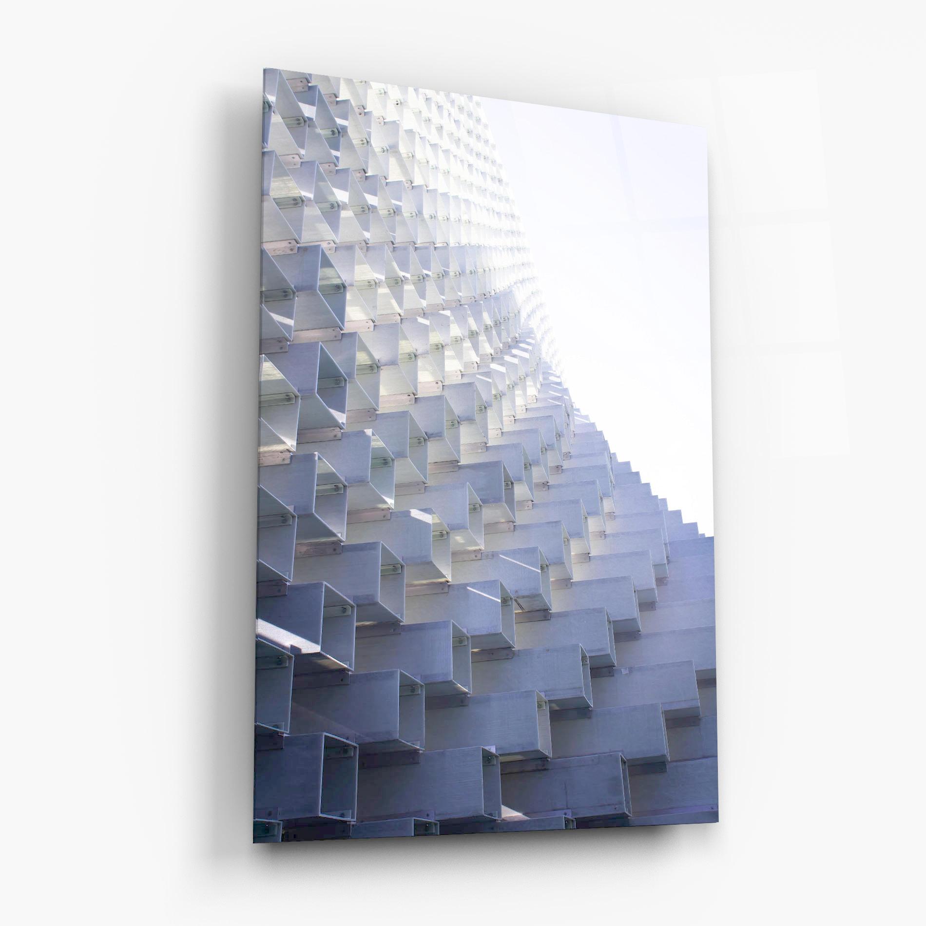 Tablou Sticla 3d White Square mockup 6