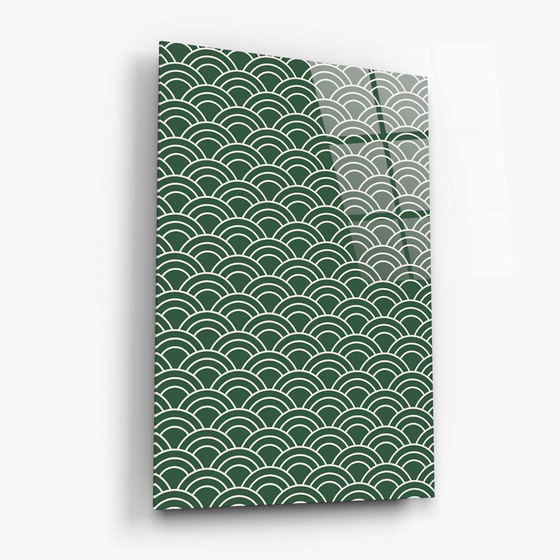 Tablou Sticla Green Semi Circle mockup 6