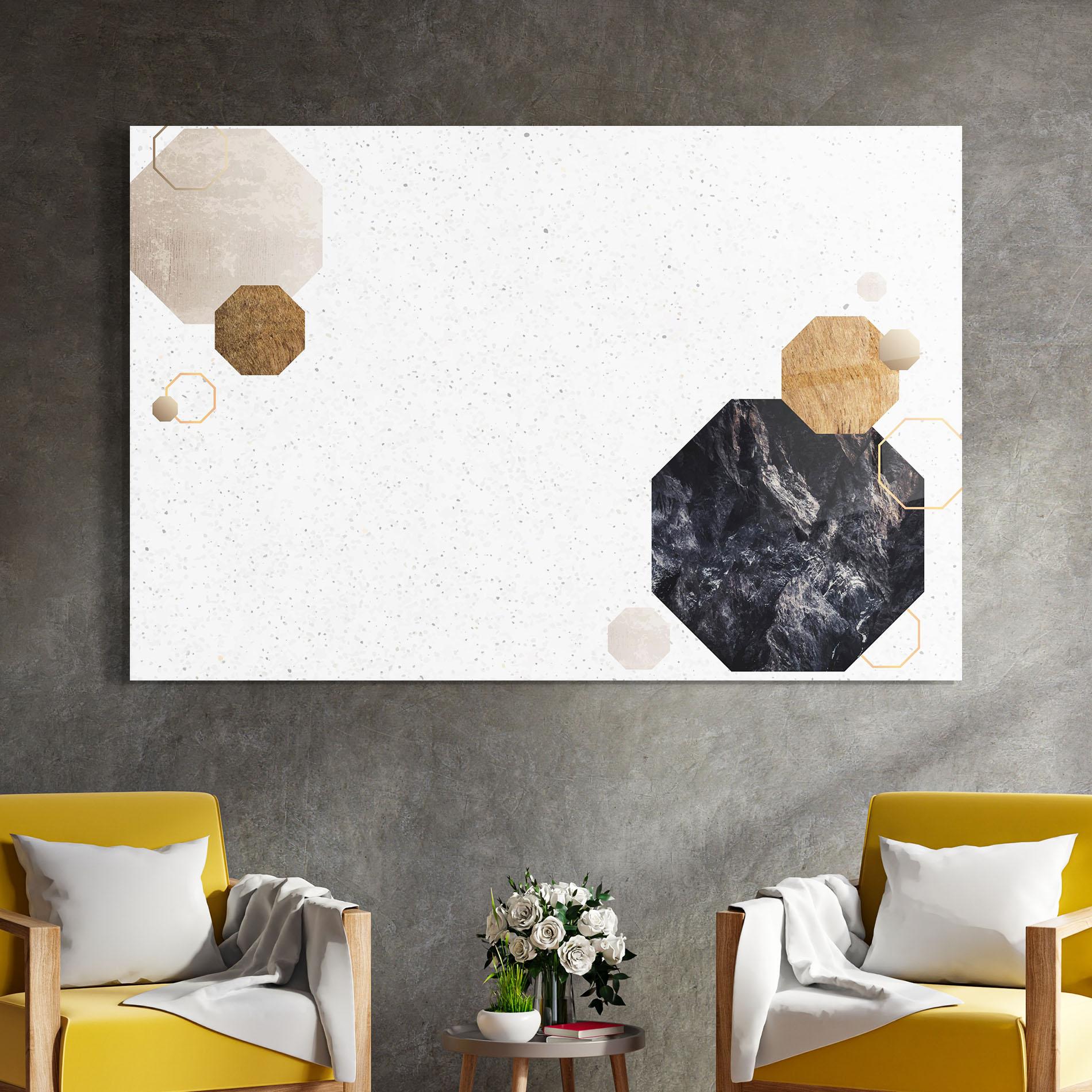 Tablou Sticla Big Hexagon mockup 4