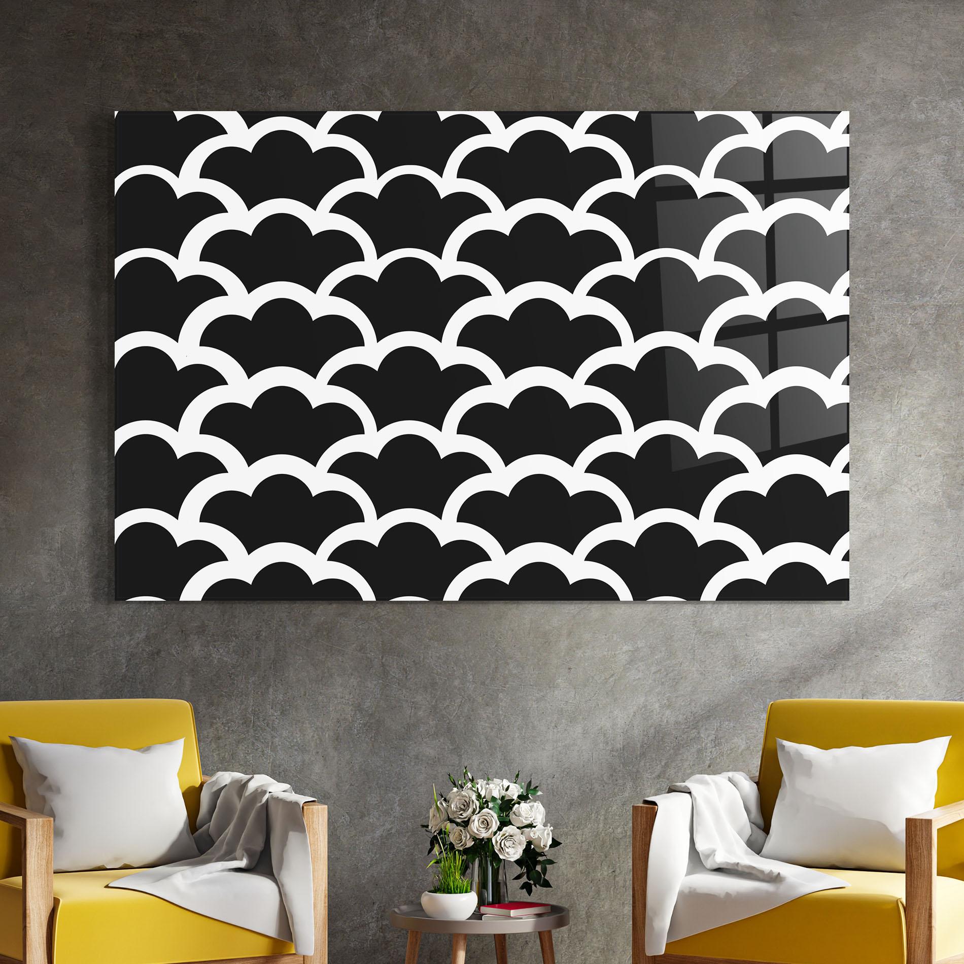 Tablou Sticla Black Clouds mockup 4