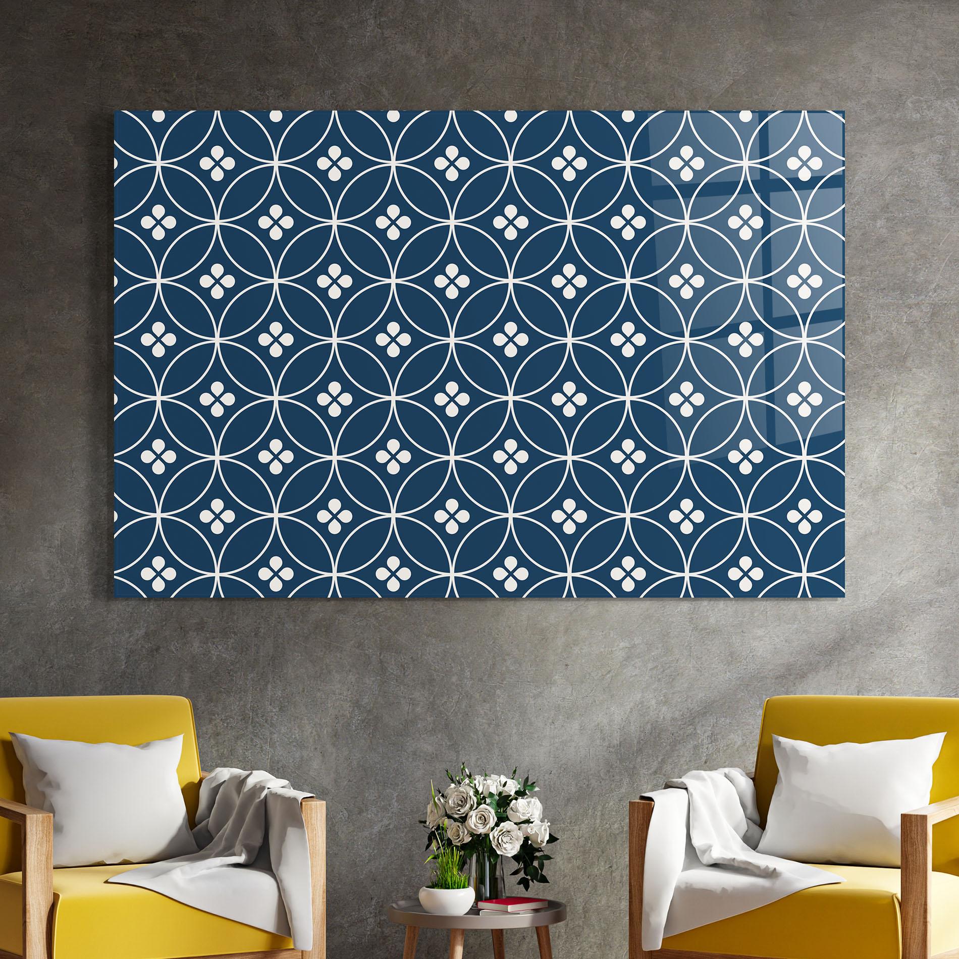 Tablou Sticla Blue Circle mockup 4