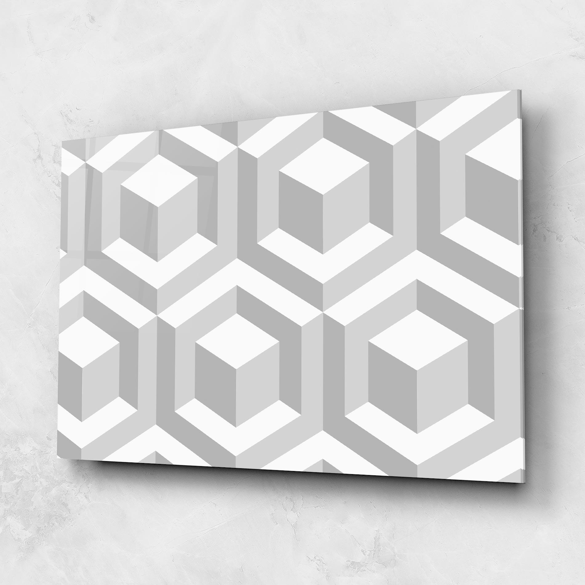 Tablou Sticla 3d Square mockup 1