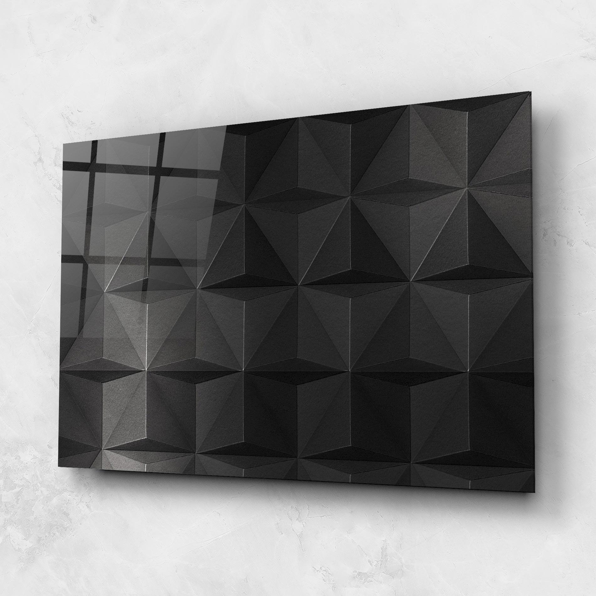 Tablou Sticla Black Shade Triangle mockup 1