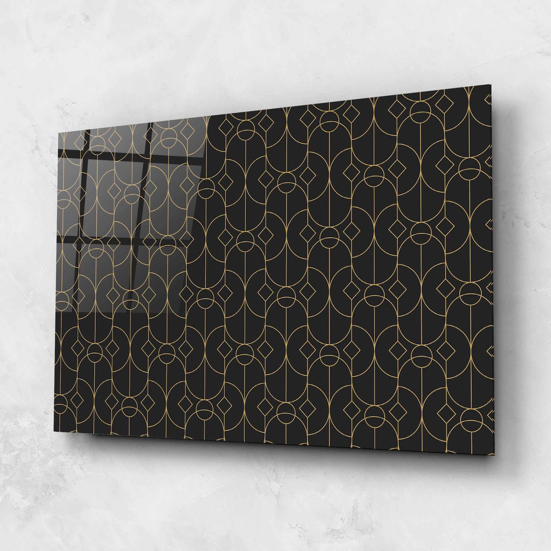 Tablou Sticla Gold Geometric mockup 1