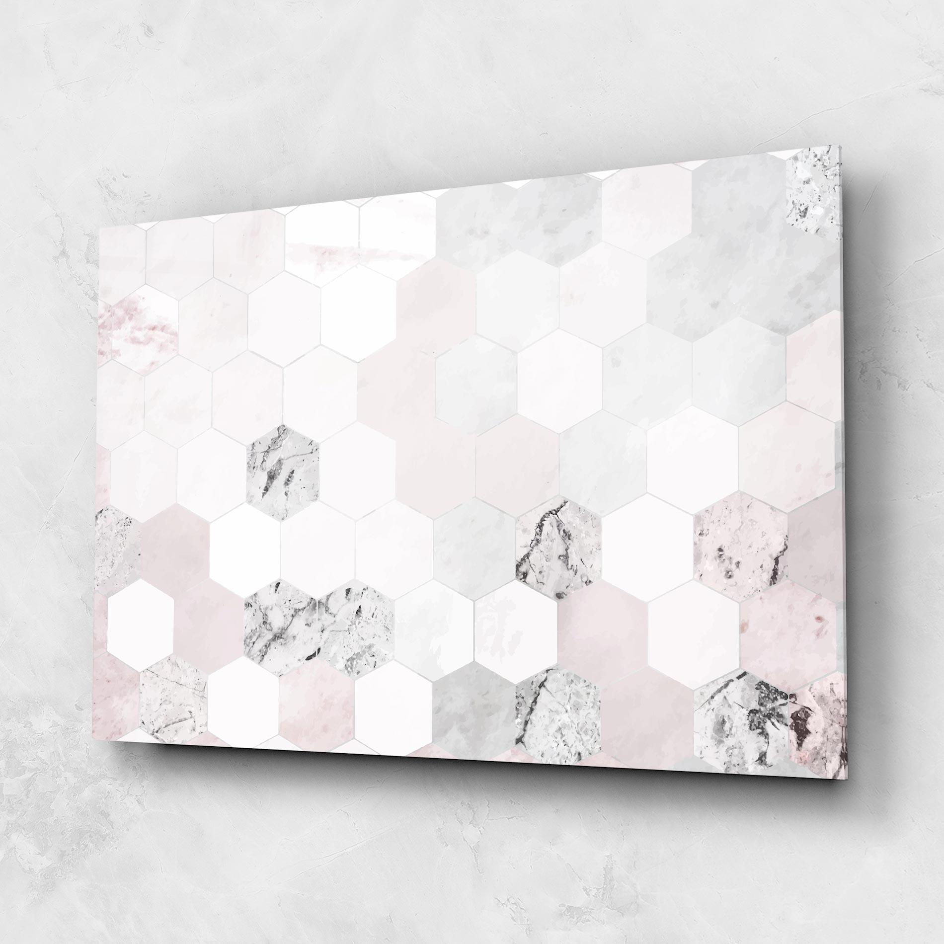 Tablou Sticla Pink Hexa Pattern mockup 1