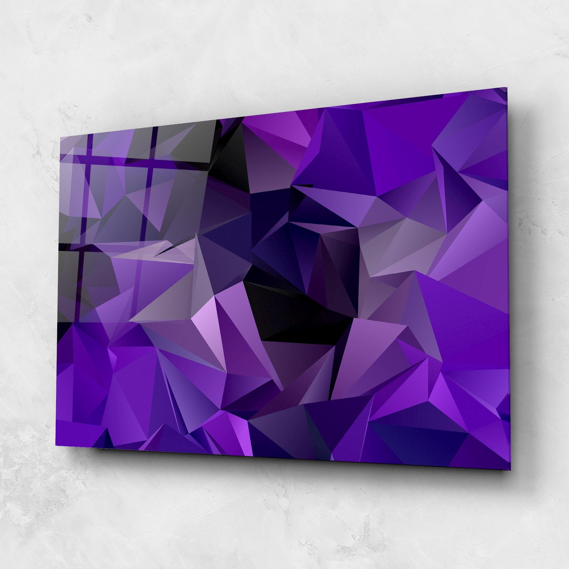 Tablou Sticla Purple Triangle Mix mockup 1