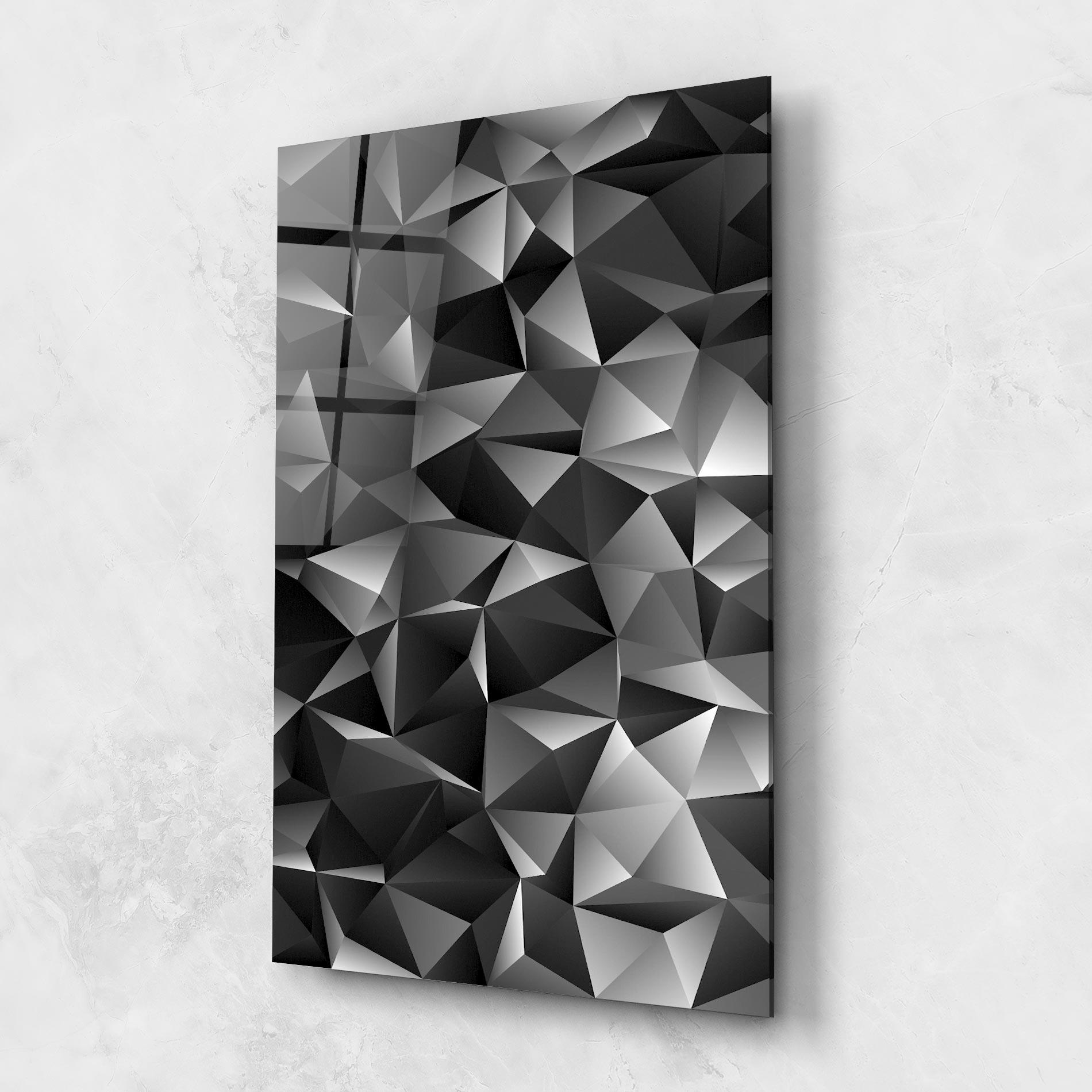 Tablou Sticla Black Triangle Pattern mockup 1