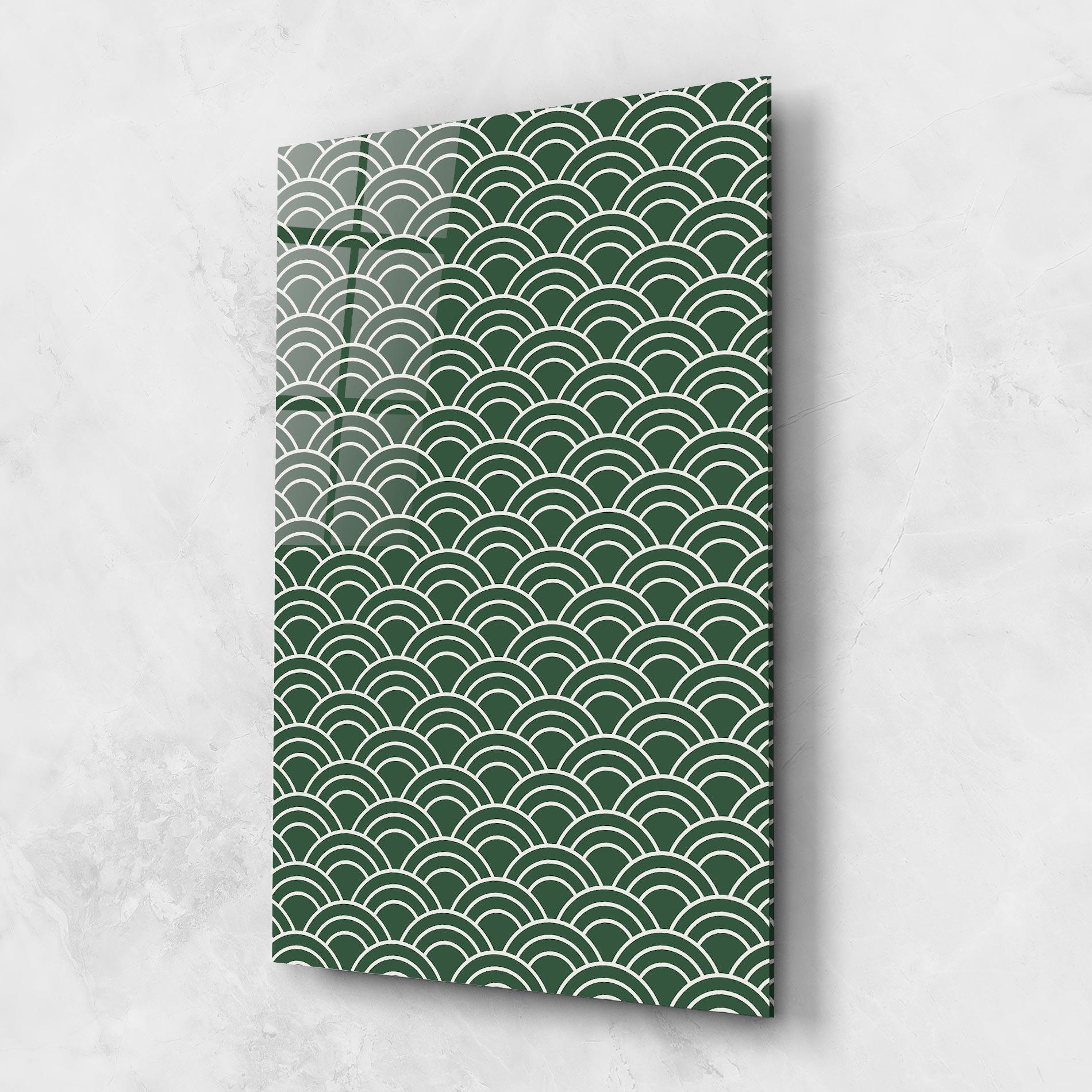 Tablou Sticla Green Semi Circle mockup 1