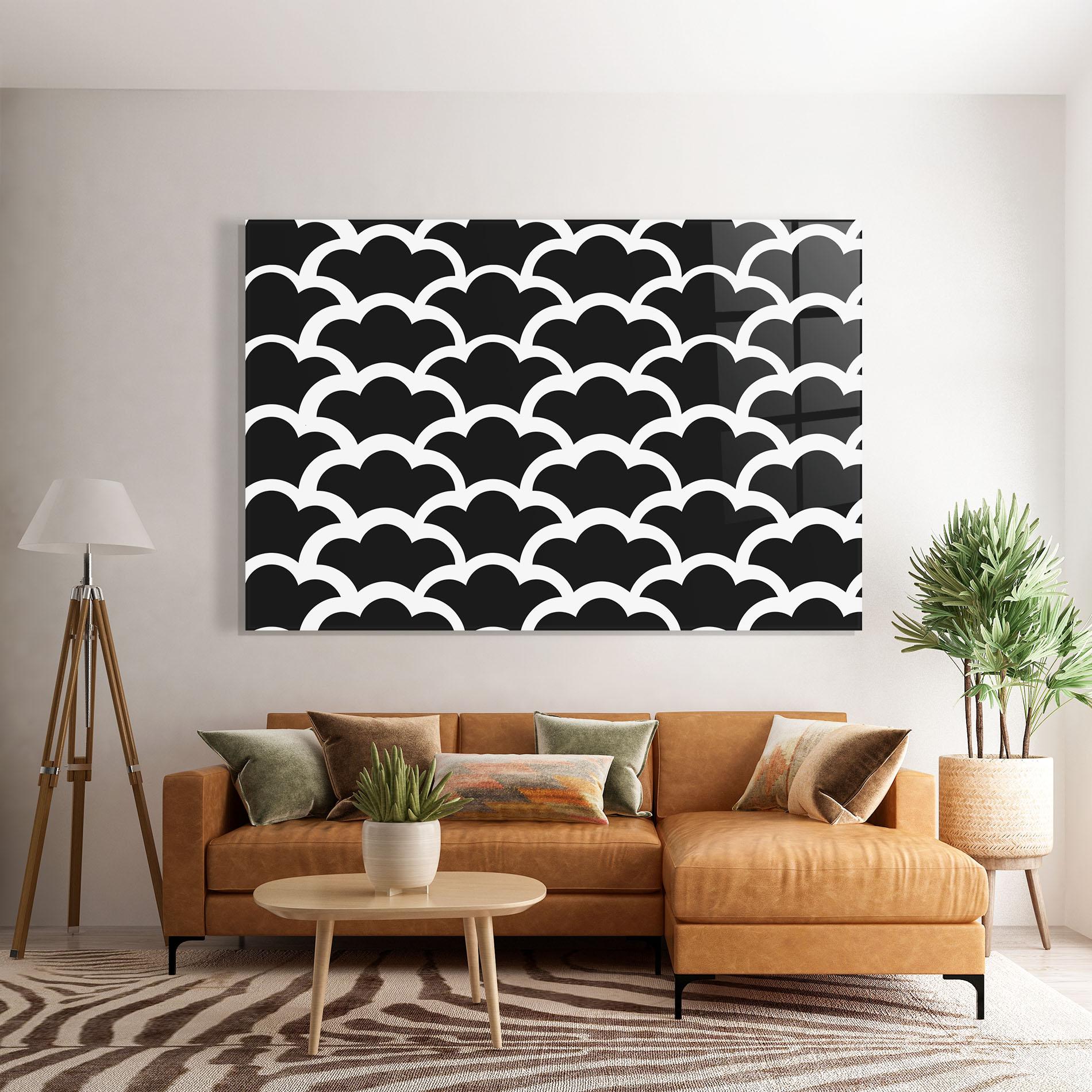 Tablou Sticla Black Clouds mockup 7