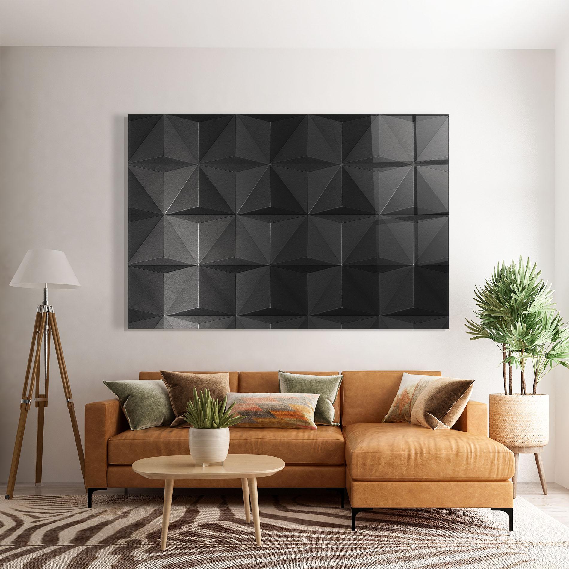 Tablou Sticla Black Shade Triangle mockup 7
