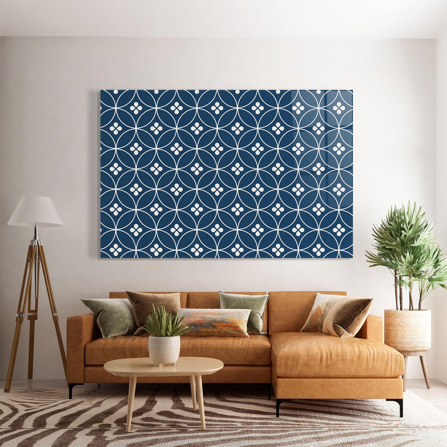 Tablou Sticla Blue Circle mockup 7