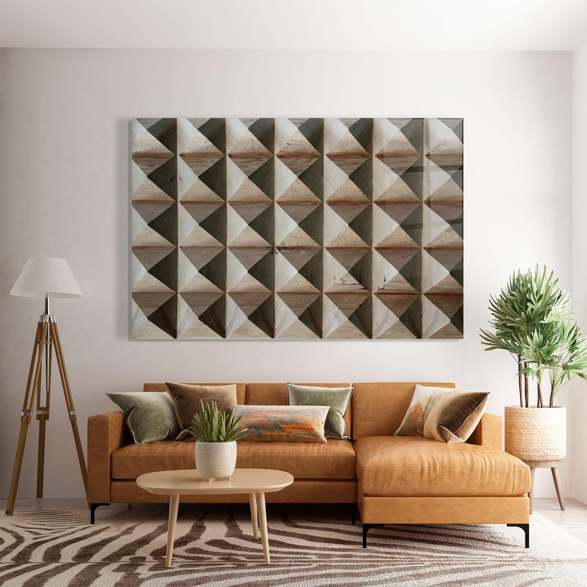 Tablou Sticla Cream Pyramid mockup 7