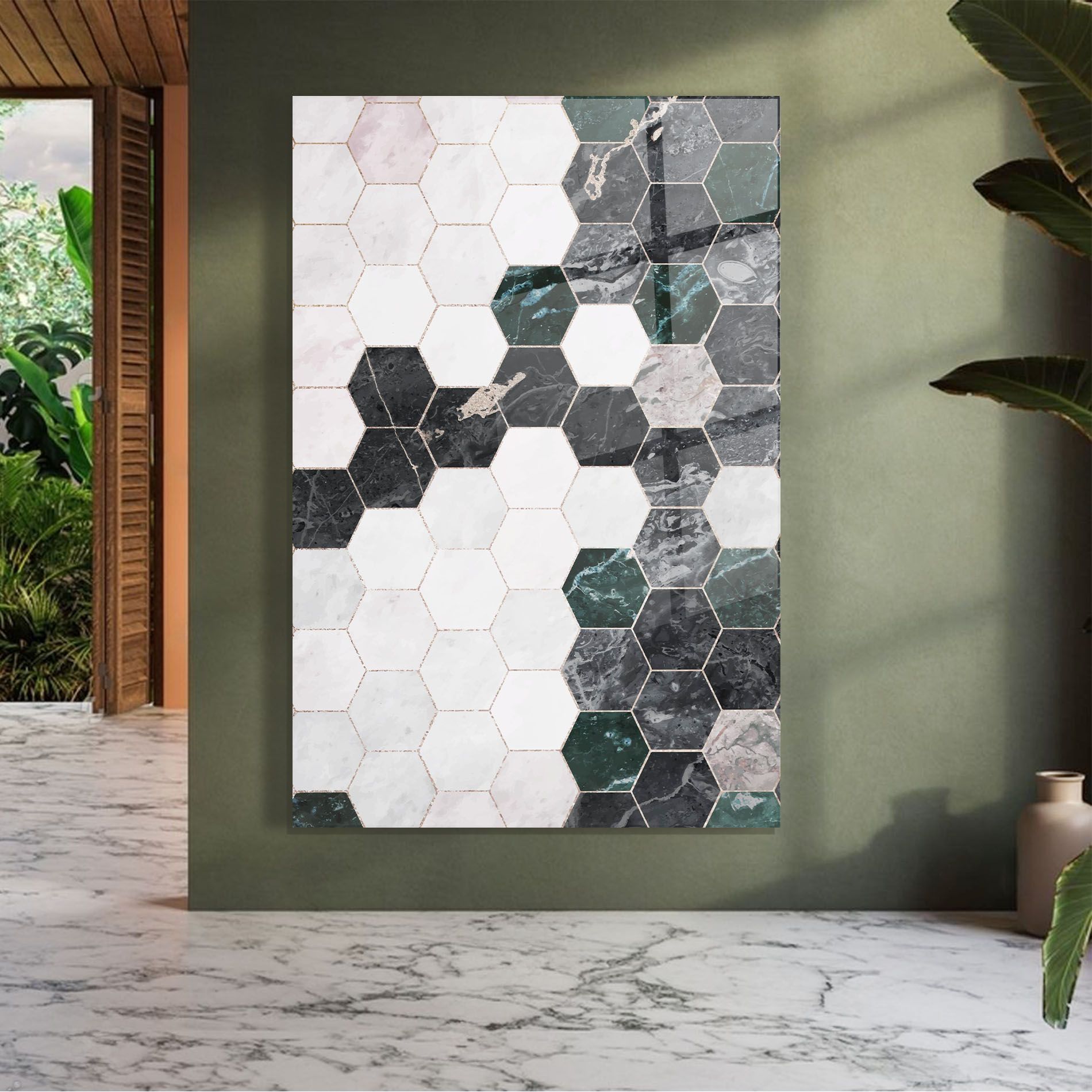 Green Hexagon mockup 7