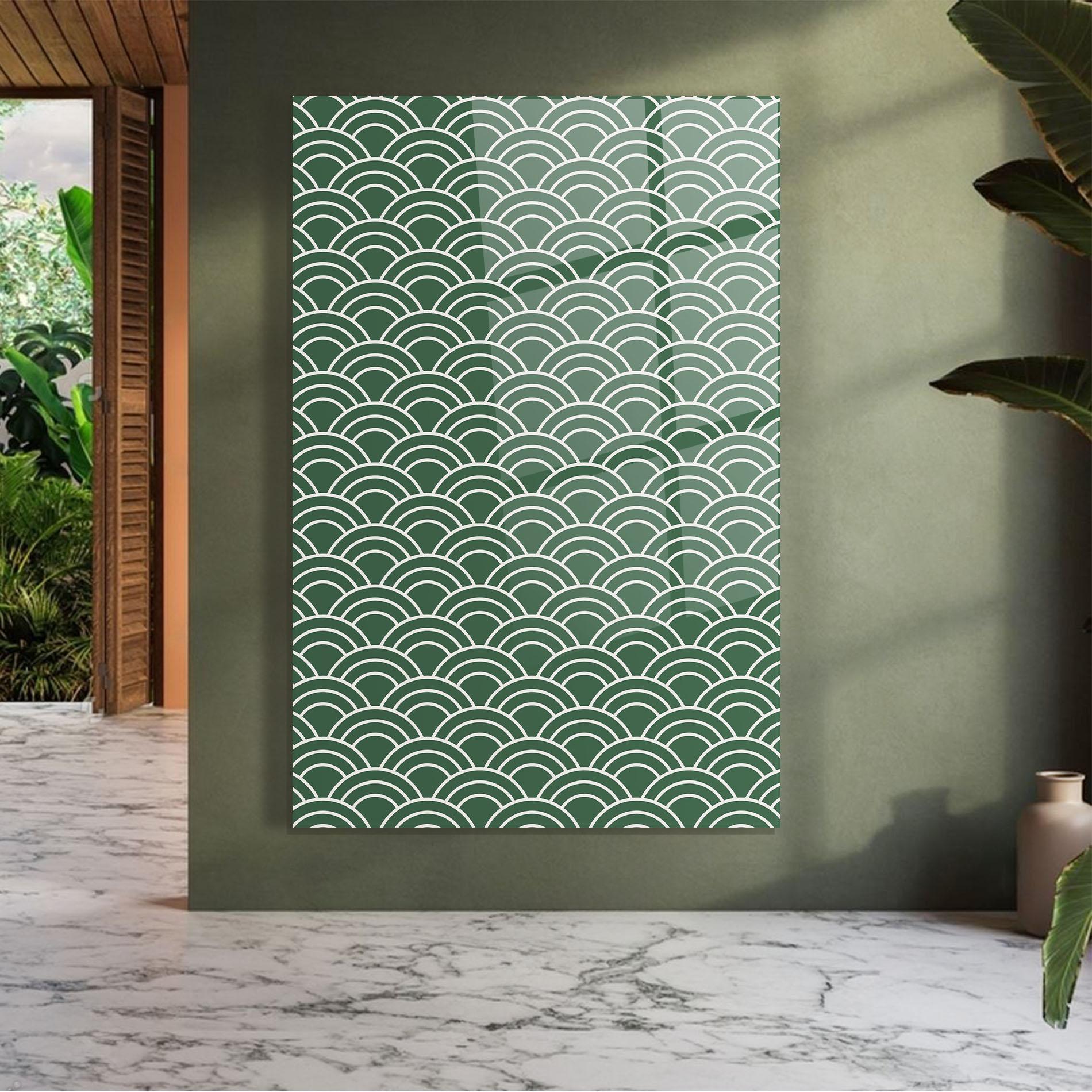 Tablou Sticla Green Semi Circle mockup 7