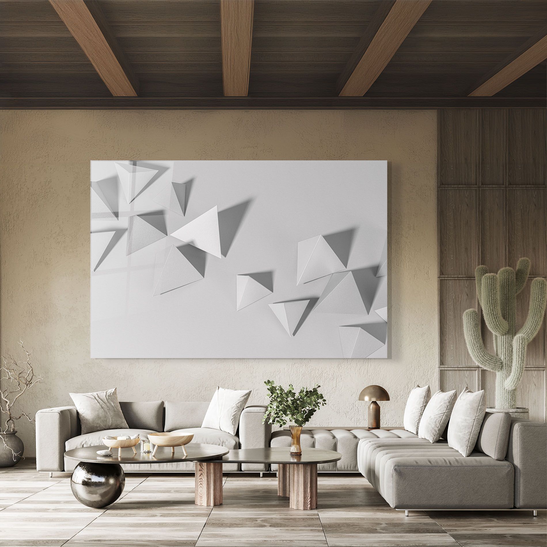 3d White Triangle mockup 8