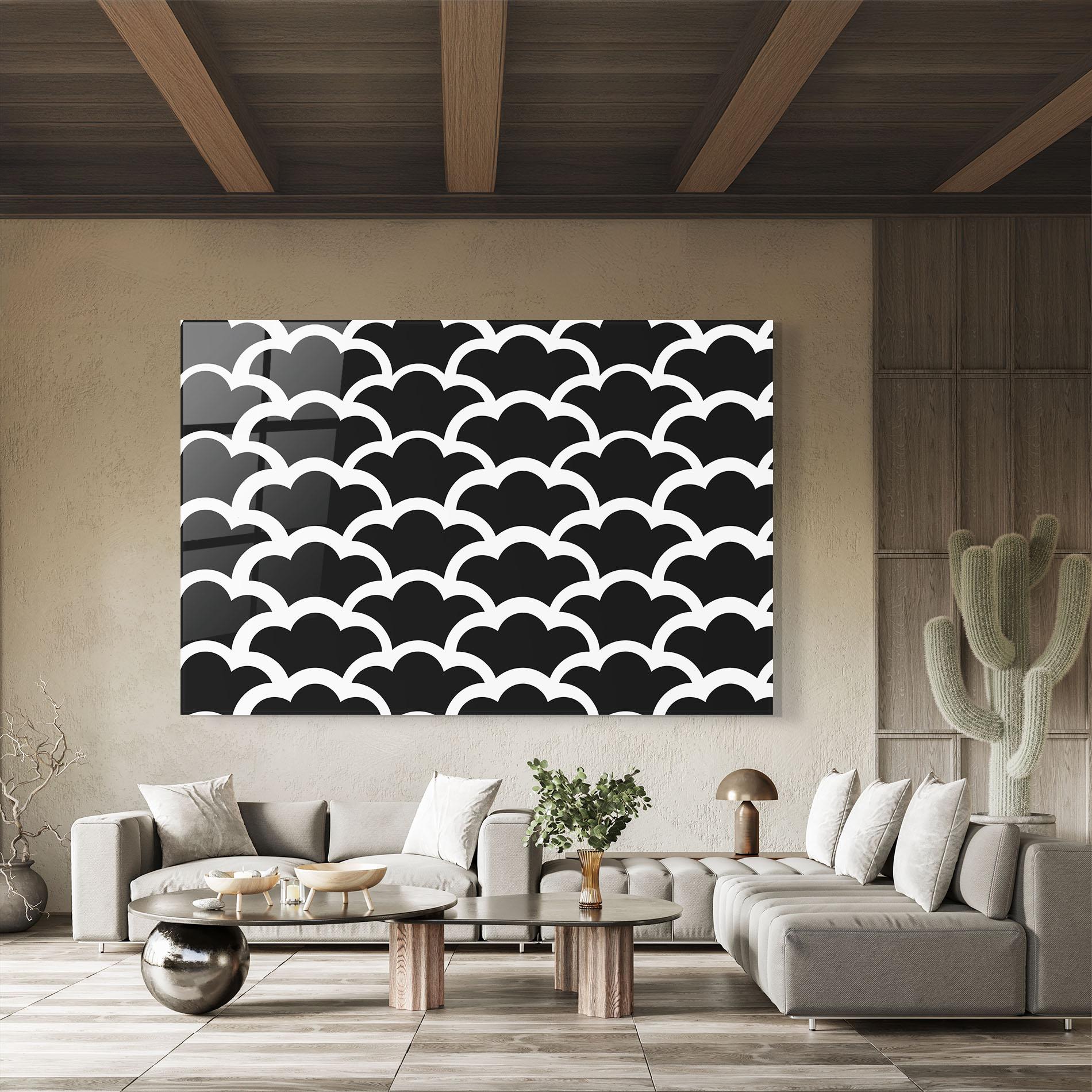 Tablou Sticla Black Clouds mockup 8