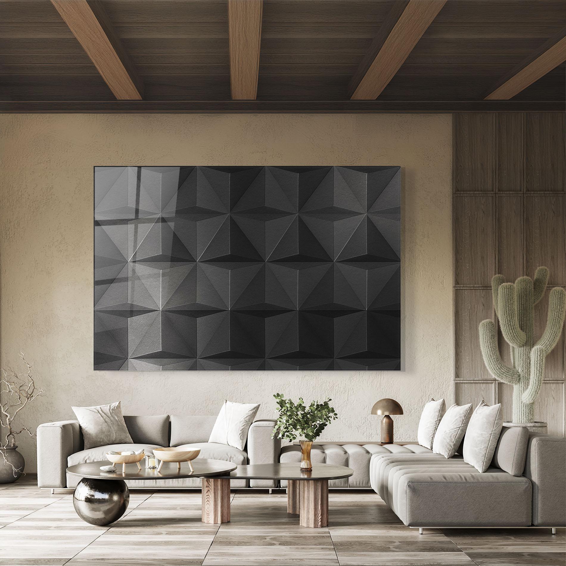 Tablou Sticla Black Shade Triangle mockup 8