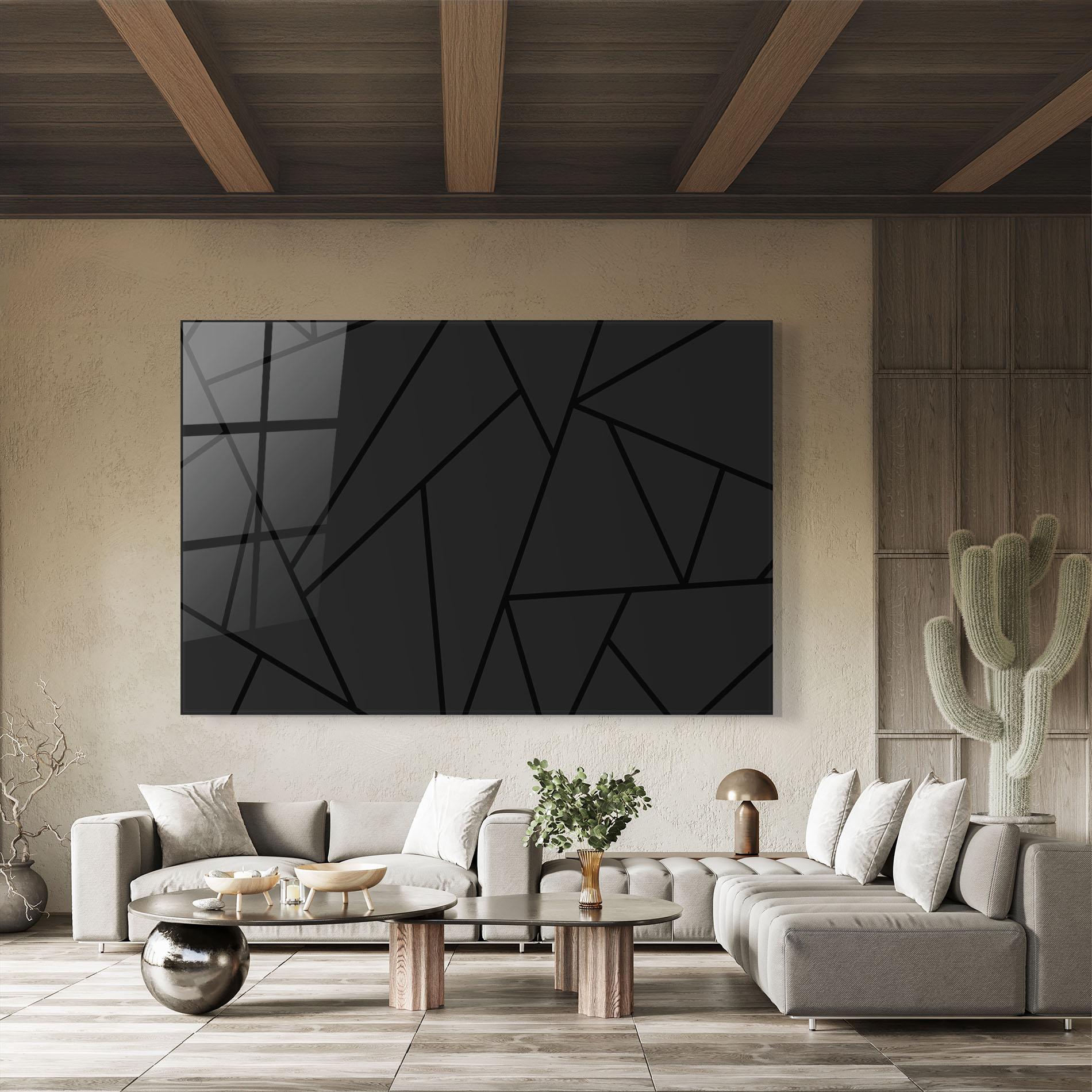 Tablou Sticla Grey Triangle mockup 8