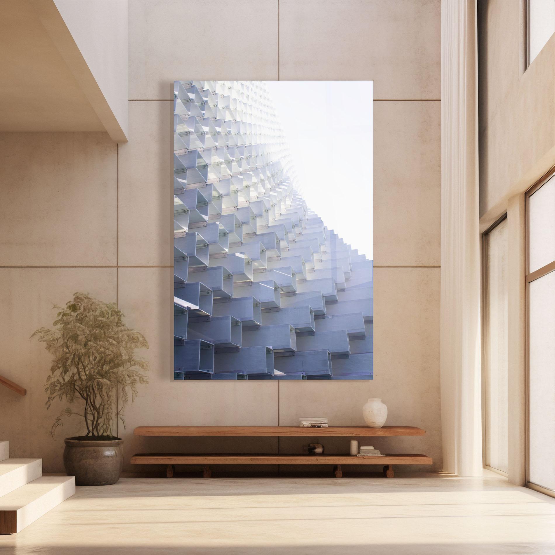 Tablou Sticla 3d White Square mockup 8