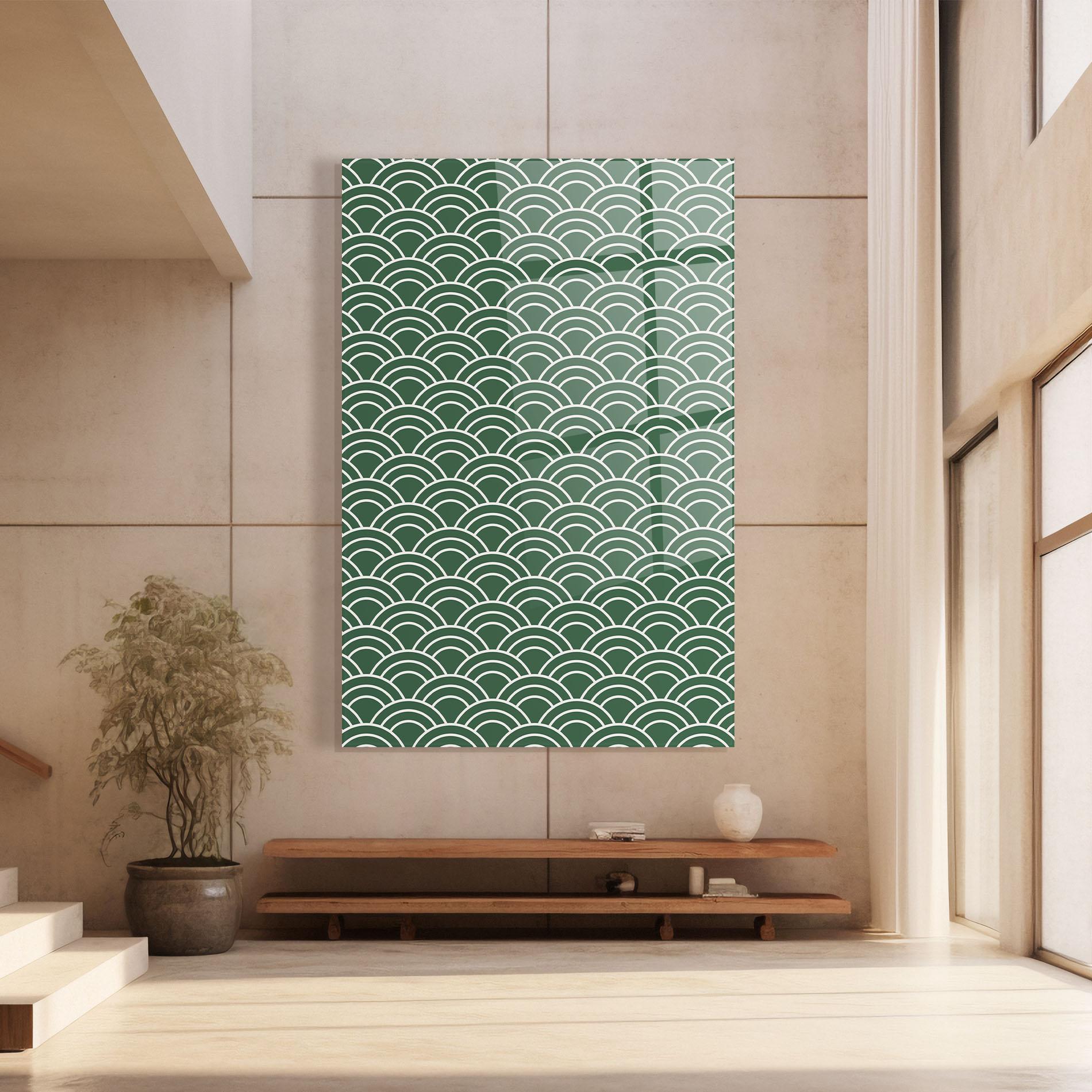 Tablou Sticla Green Semi Circle mockup 8