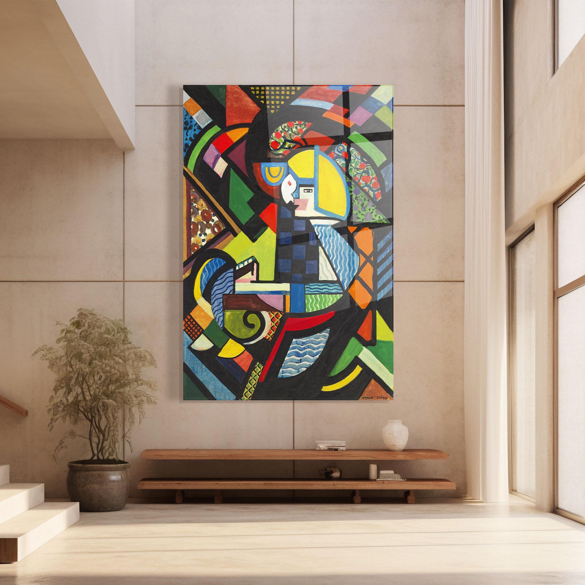 Tablou Sticla Mix Color Shapes mockup 8