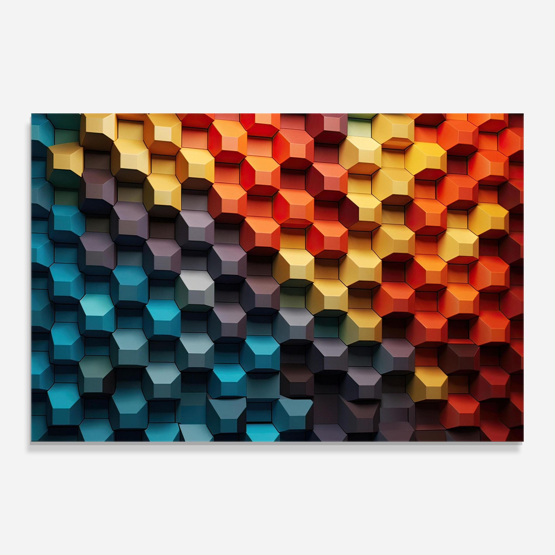 Tablou Sticla 3d Sqare Mix mockup 0