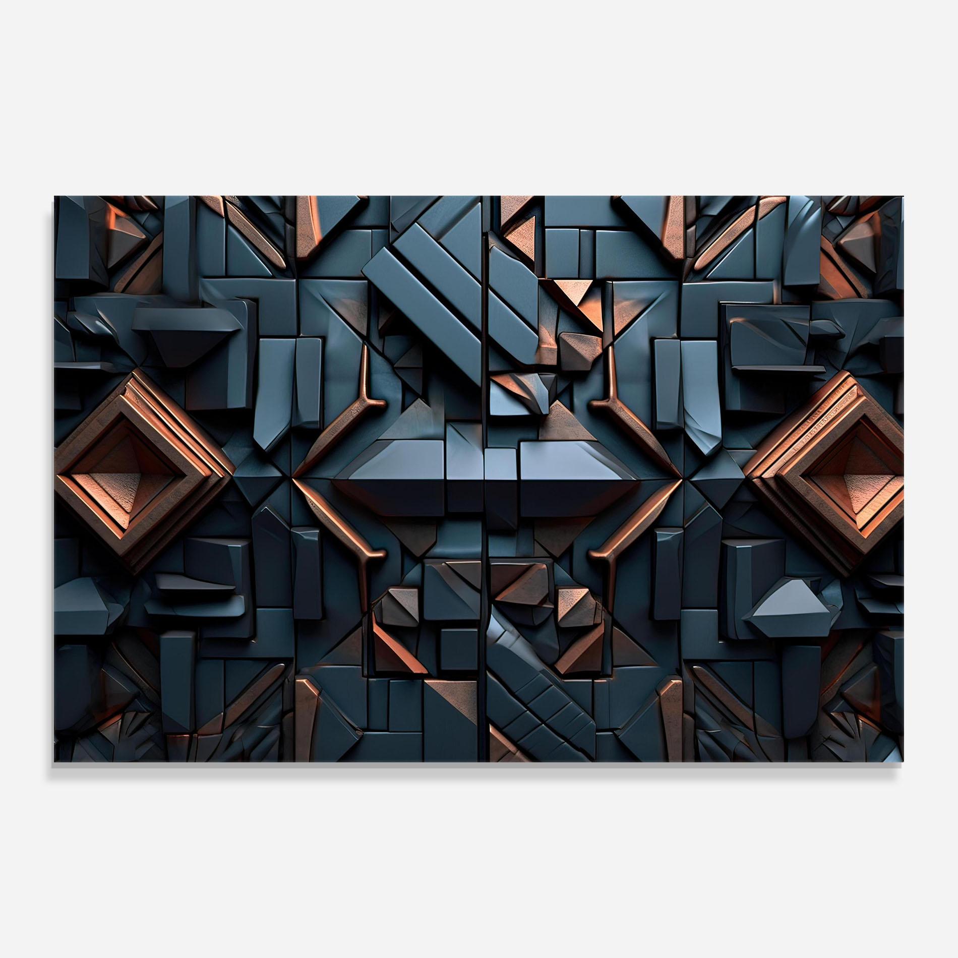 Tablou Sticla Orange Rhombus mockup 0