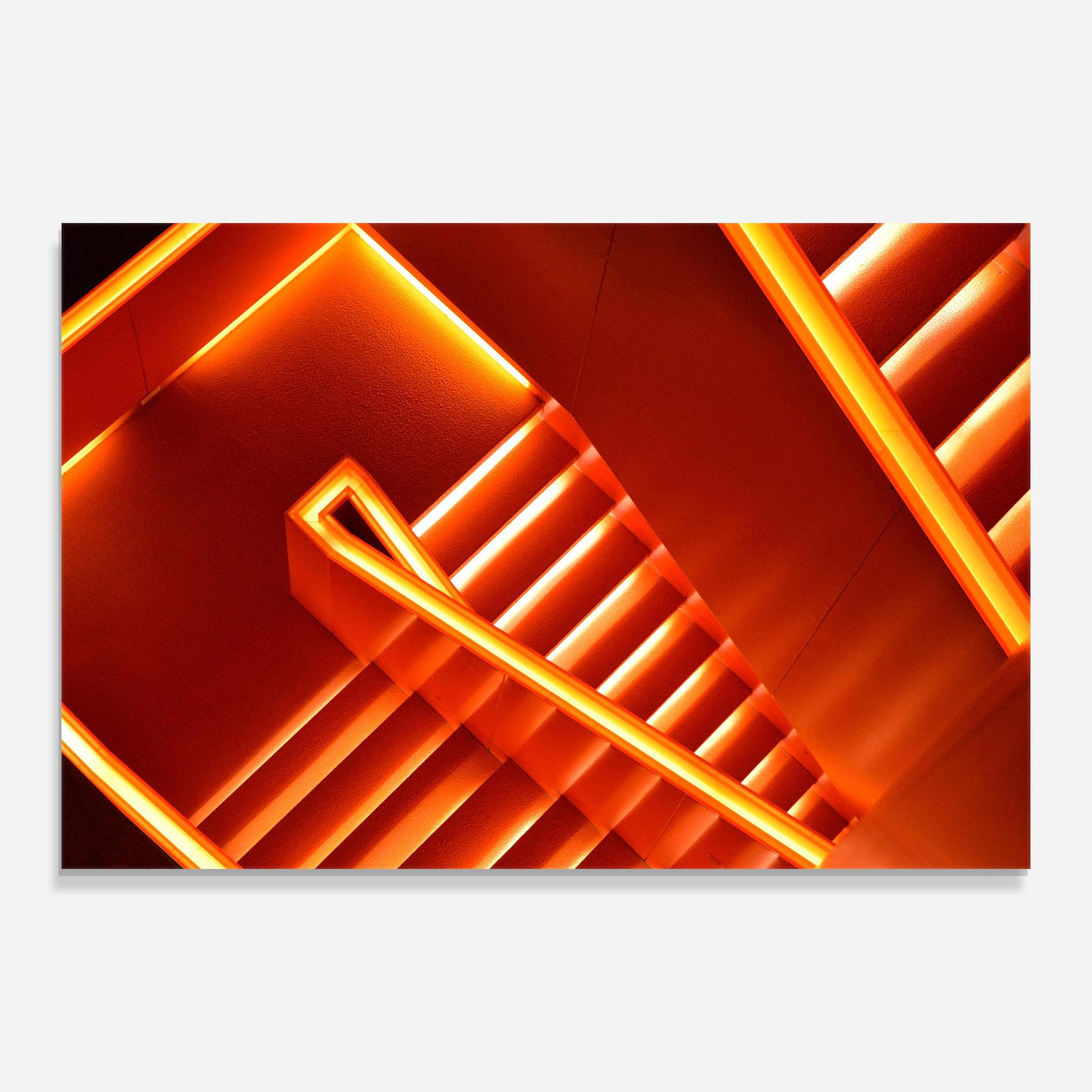 Tablou Sticla Orange Stairs mockup 0