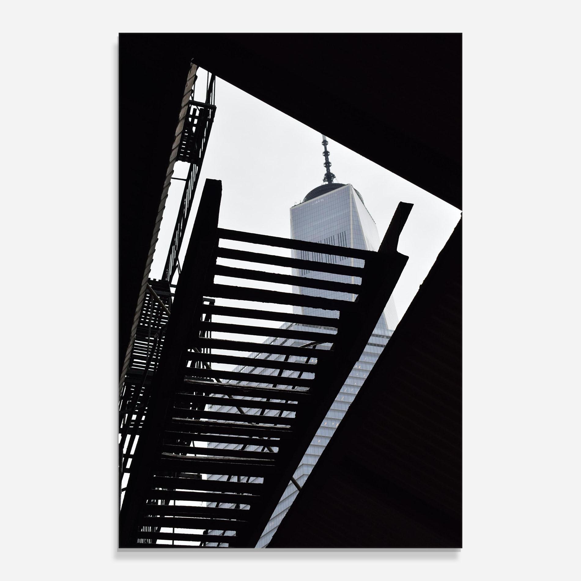 Tablou Sticla Black Stairs Floating mockup 0