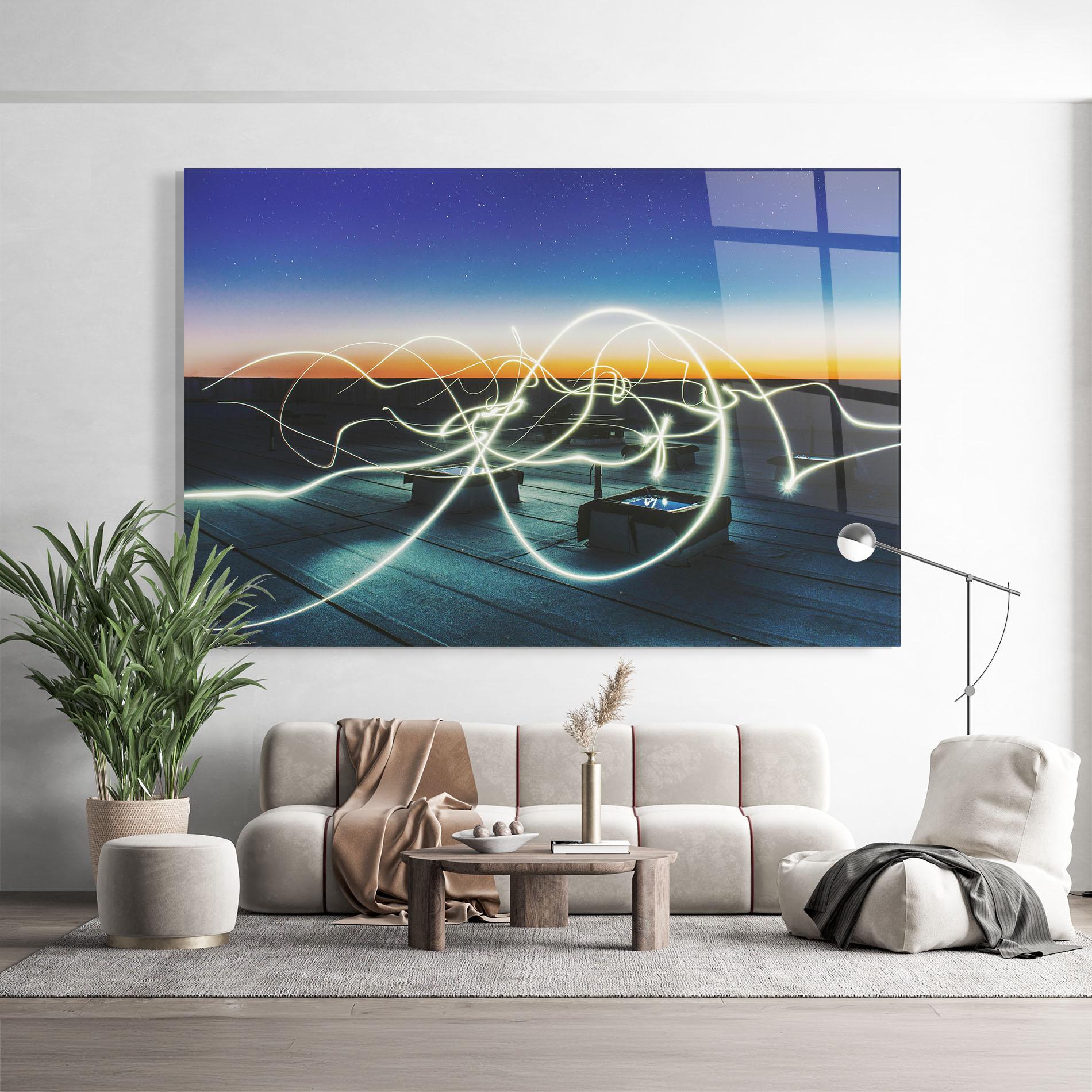 Tablou Sticla White Light Floating mockup 9