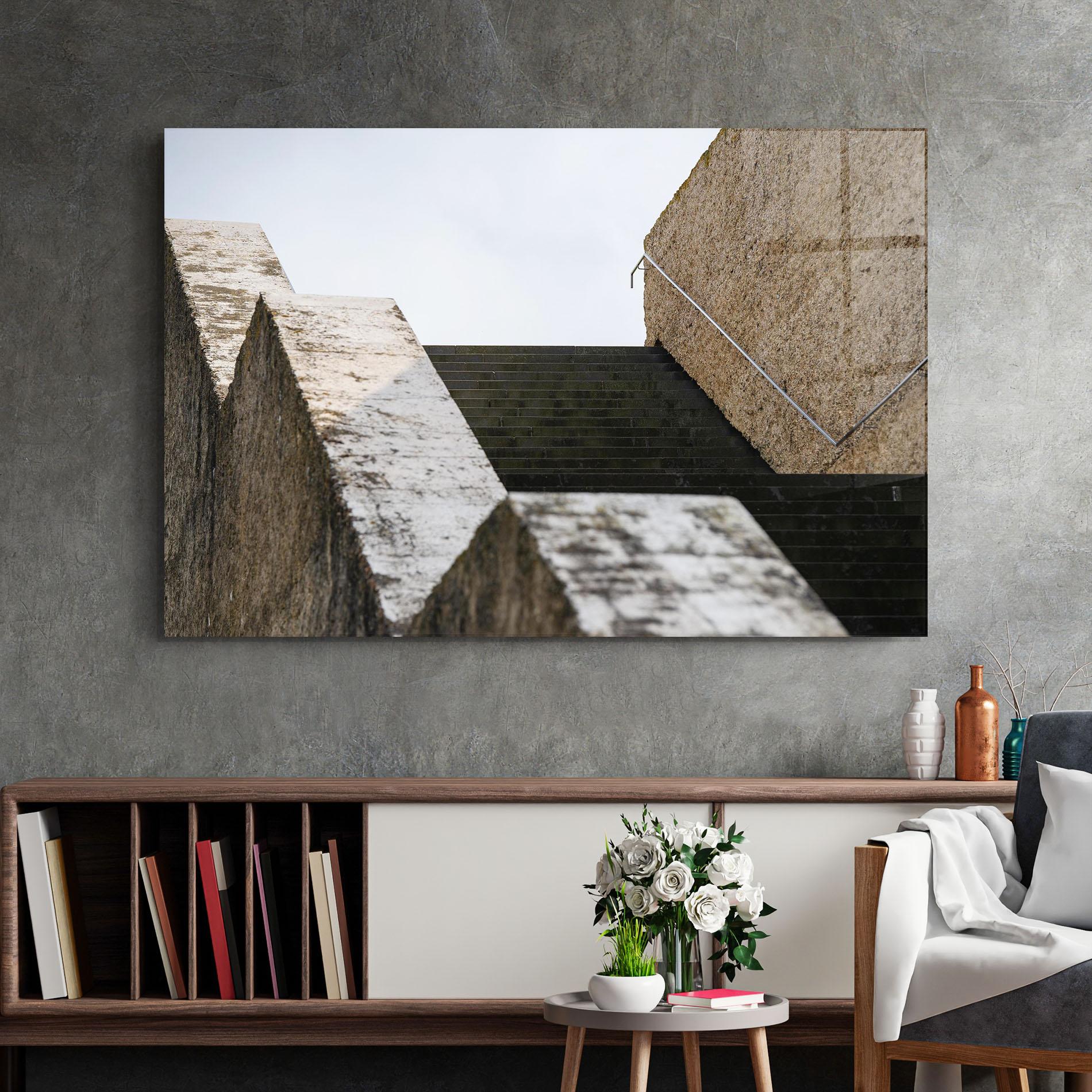 Tablou Sticla Black Stairs mockup 2