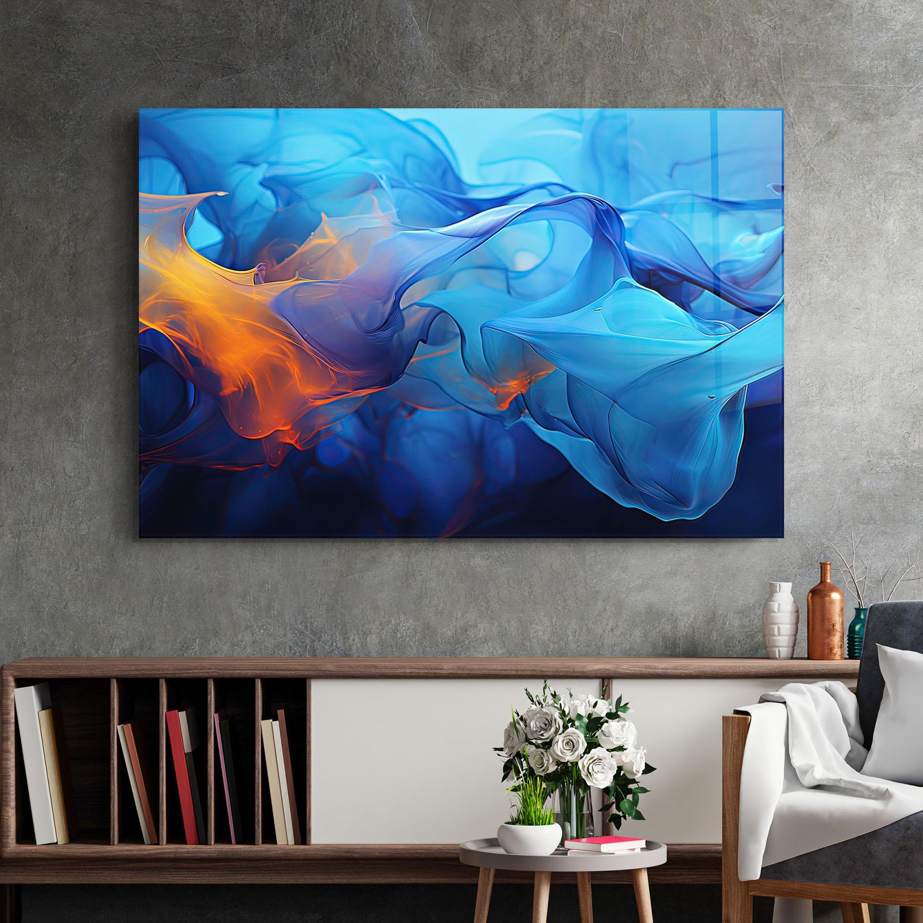 Tablou Sticla Blue Orange Floating mockup 2