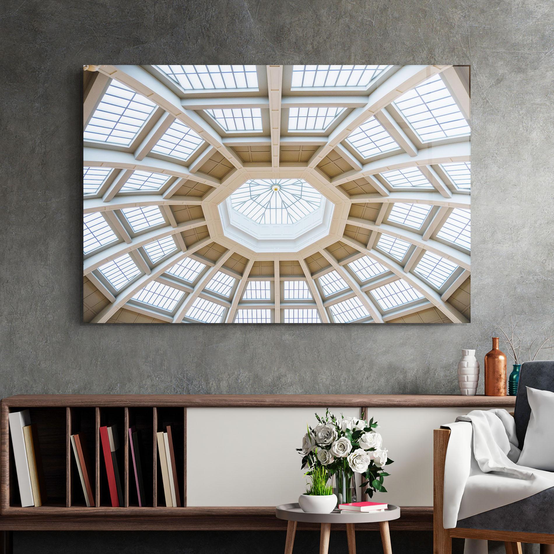 Tablou Sticla Ceiling Dome mockup 2
