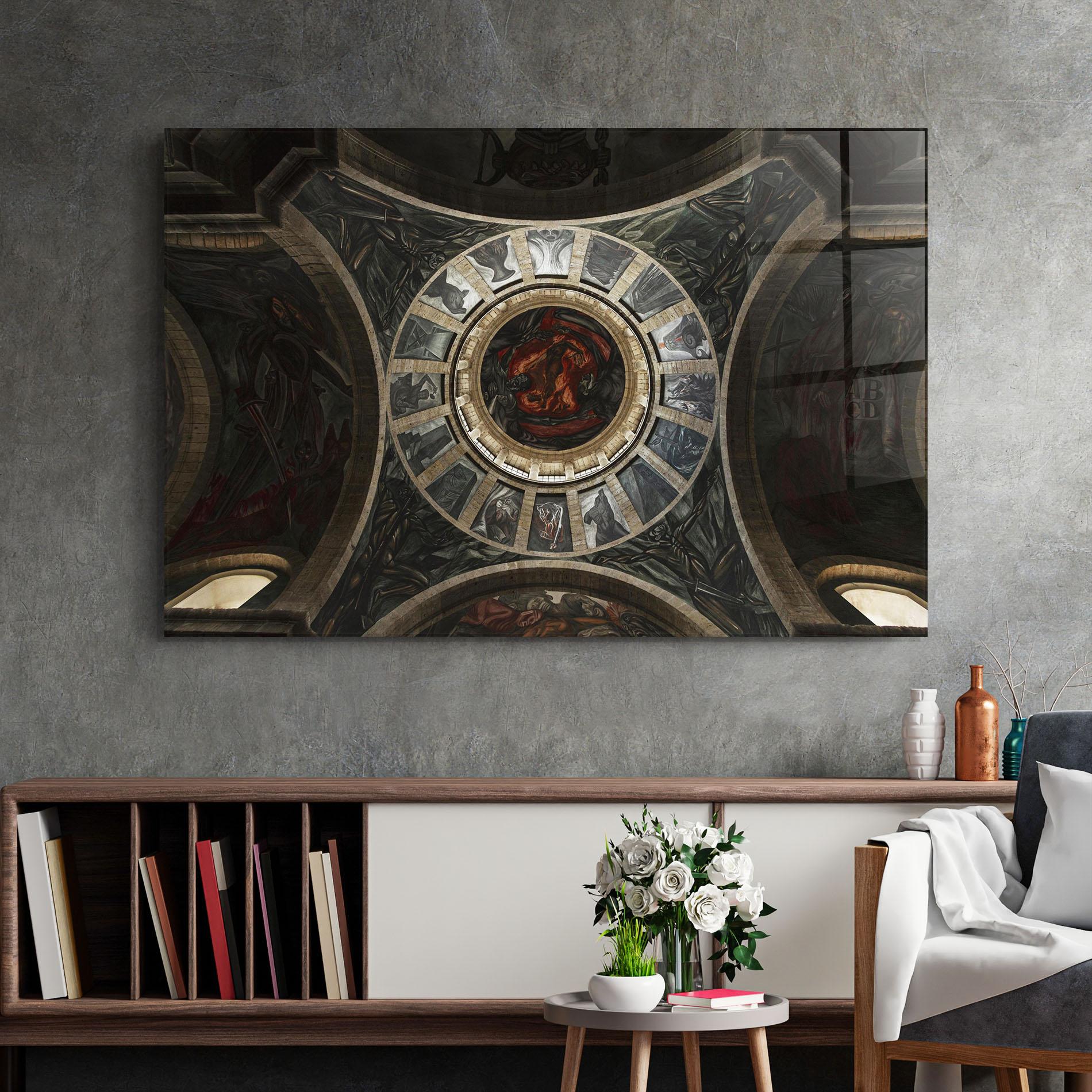 Tablou Sticla Mexico Architecture mockup 2