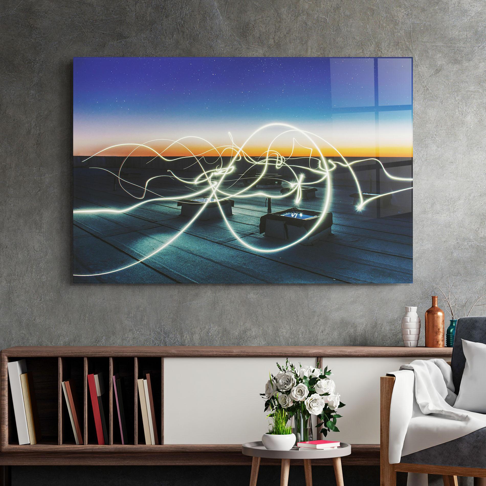 Tablou Sticla White Light Floating mockup 2