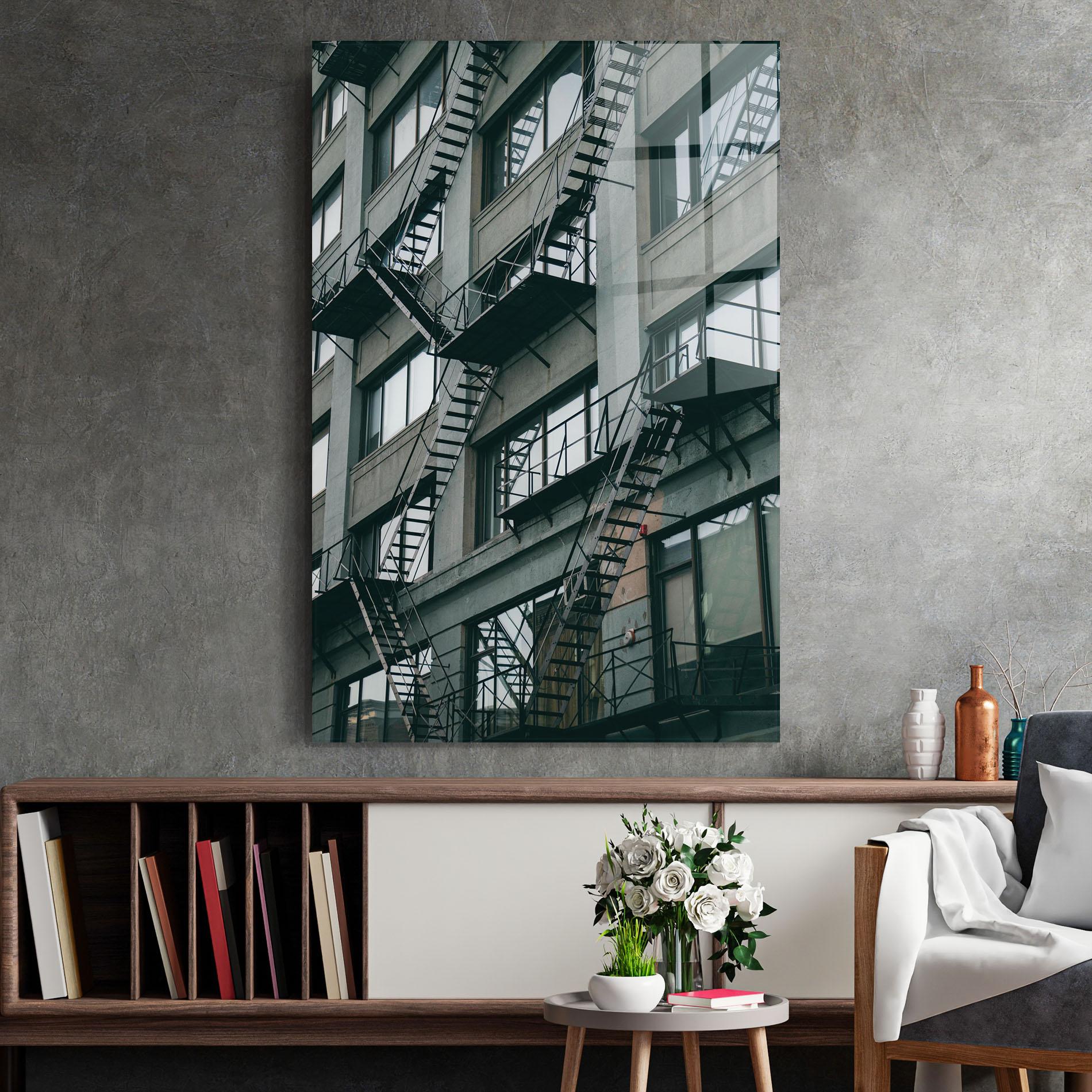 Tablou Sticla Building Stairs mockup 2
