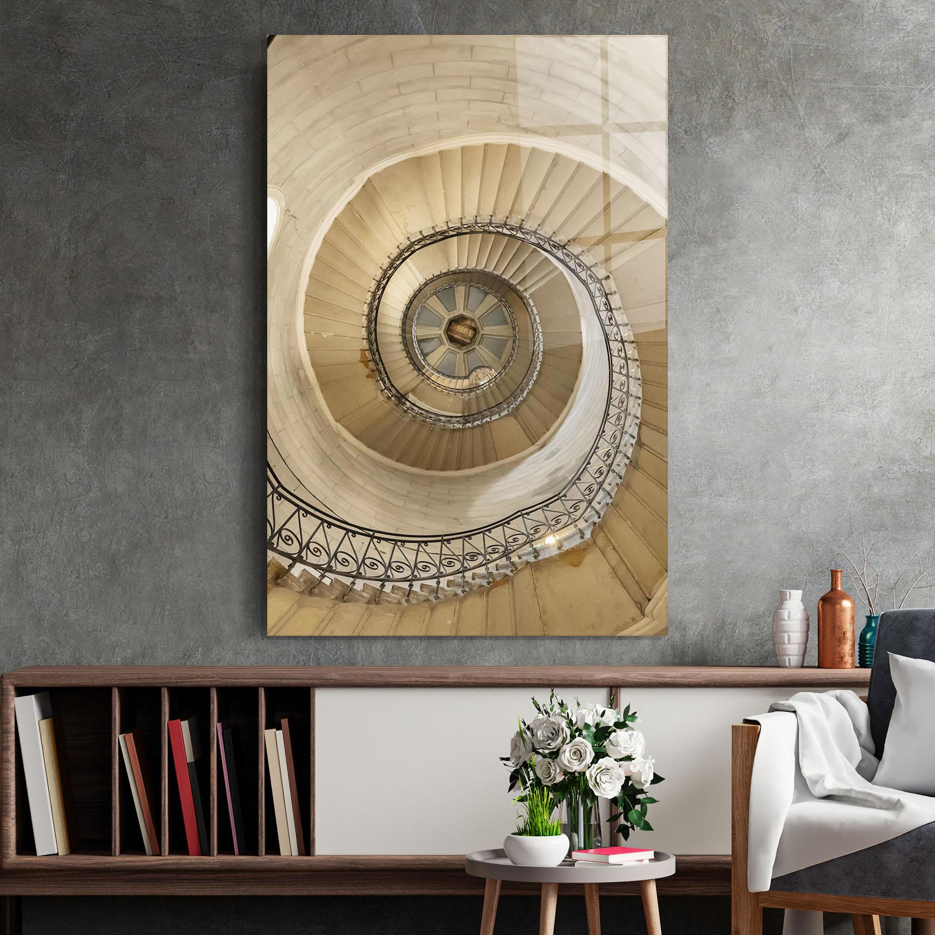Tablou Sticla Cream Down Stairs mockup 2