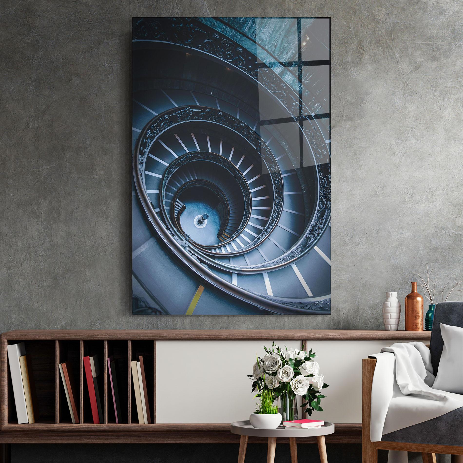 Tablou Sticla Spiral Museum mockup 2
