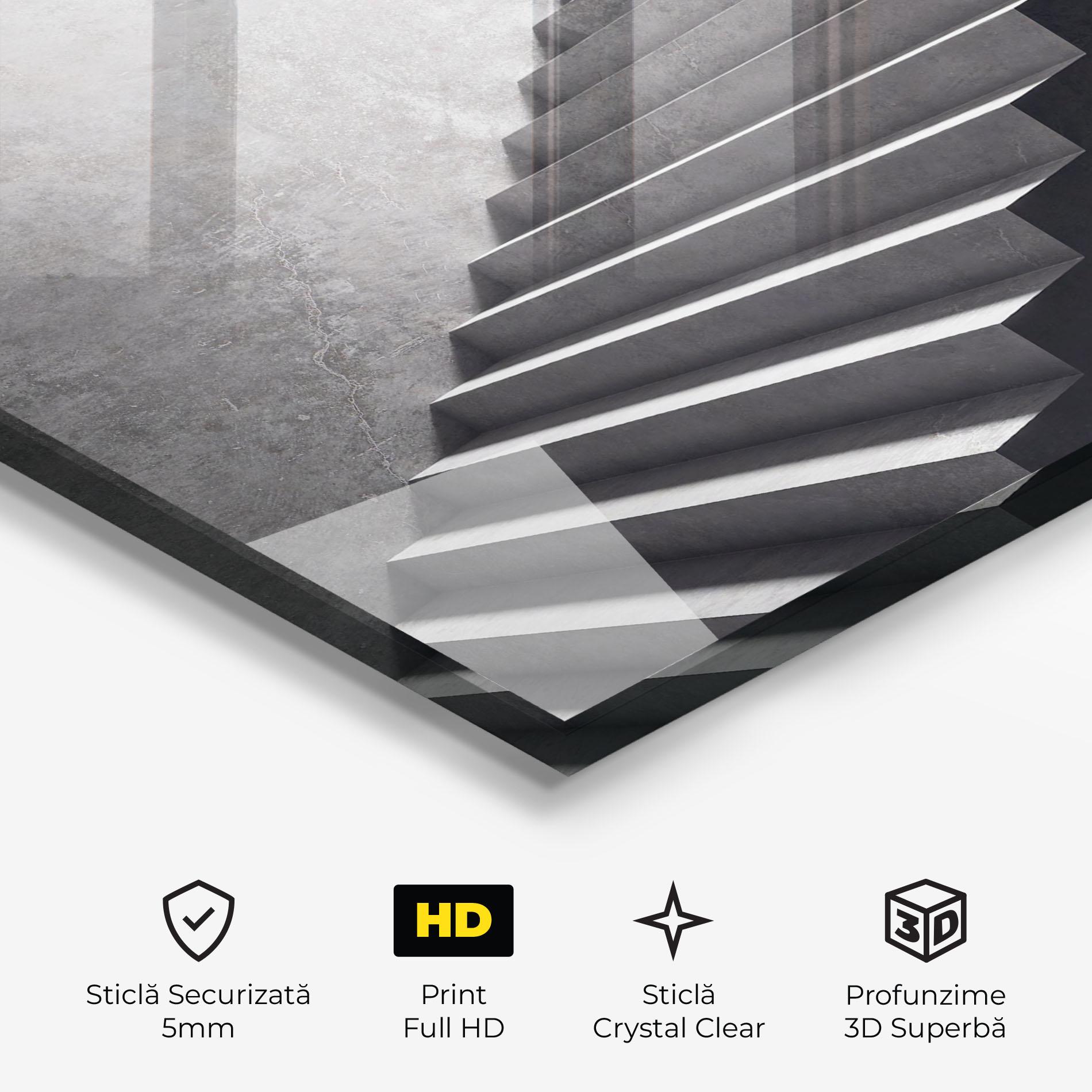 Tablou Sticla Concrete Stairs mockup 3