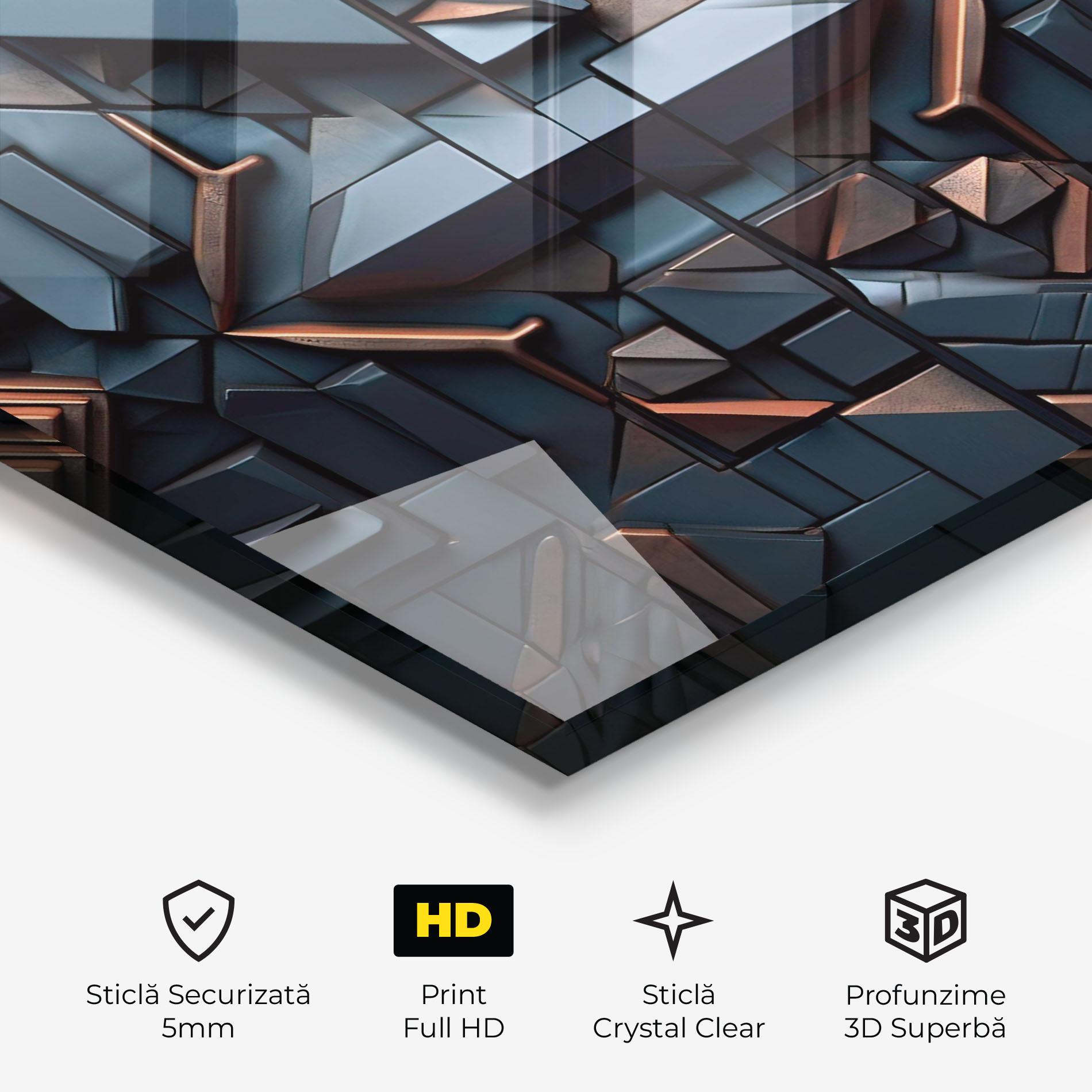 Tablou Sticla Orange Rhombus mockup 3