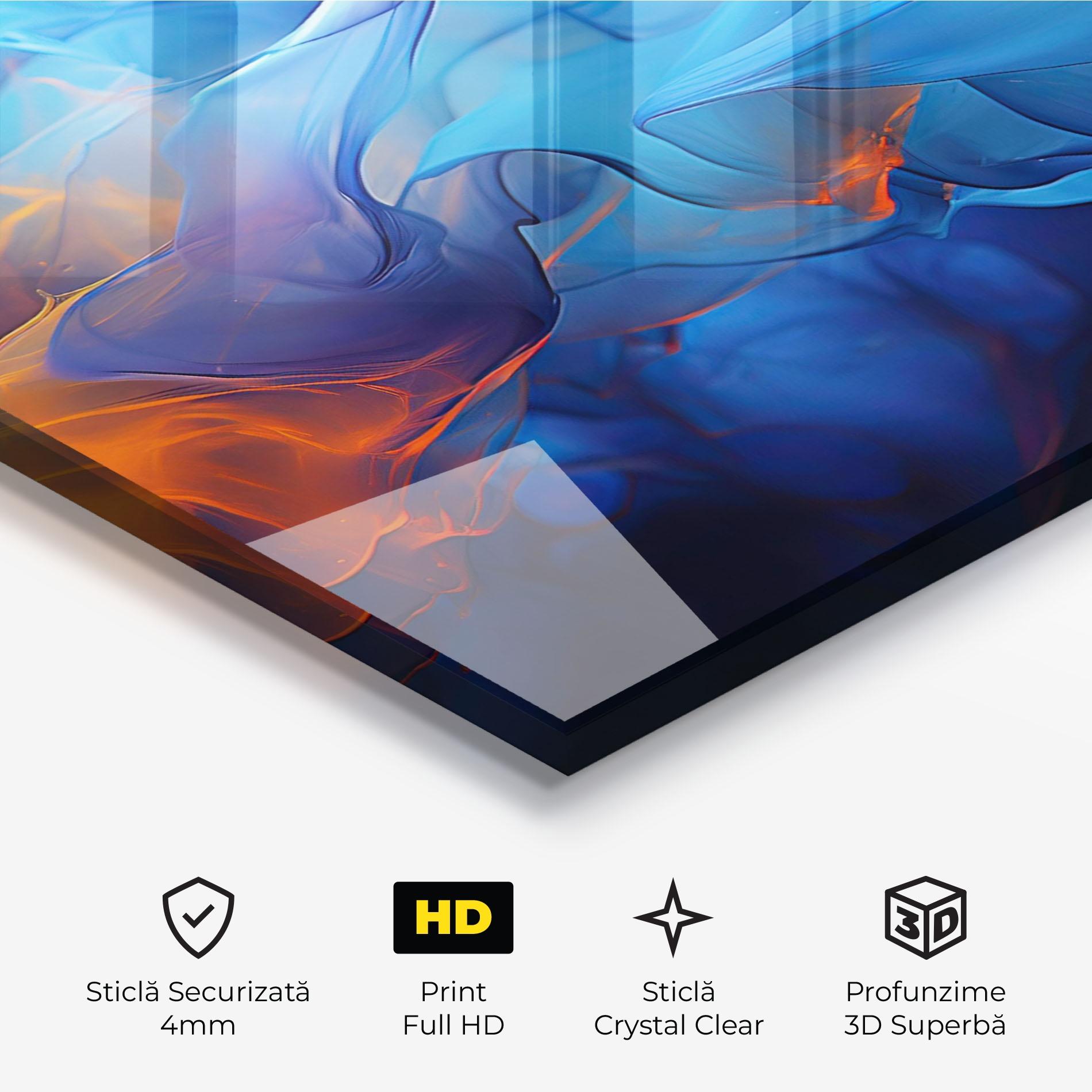 Tablou Sticla Blue Orange Floating mockup 3