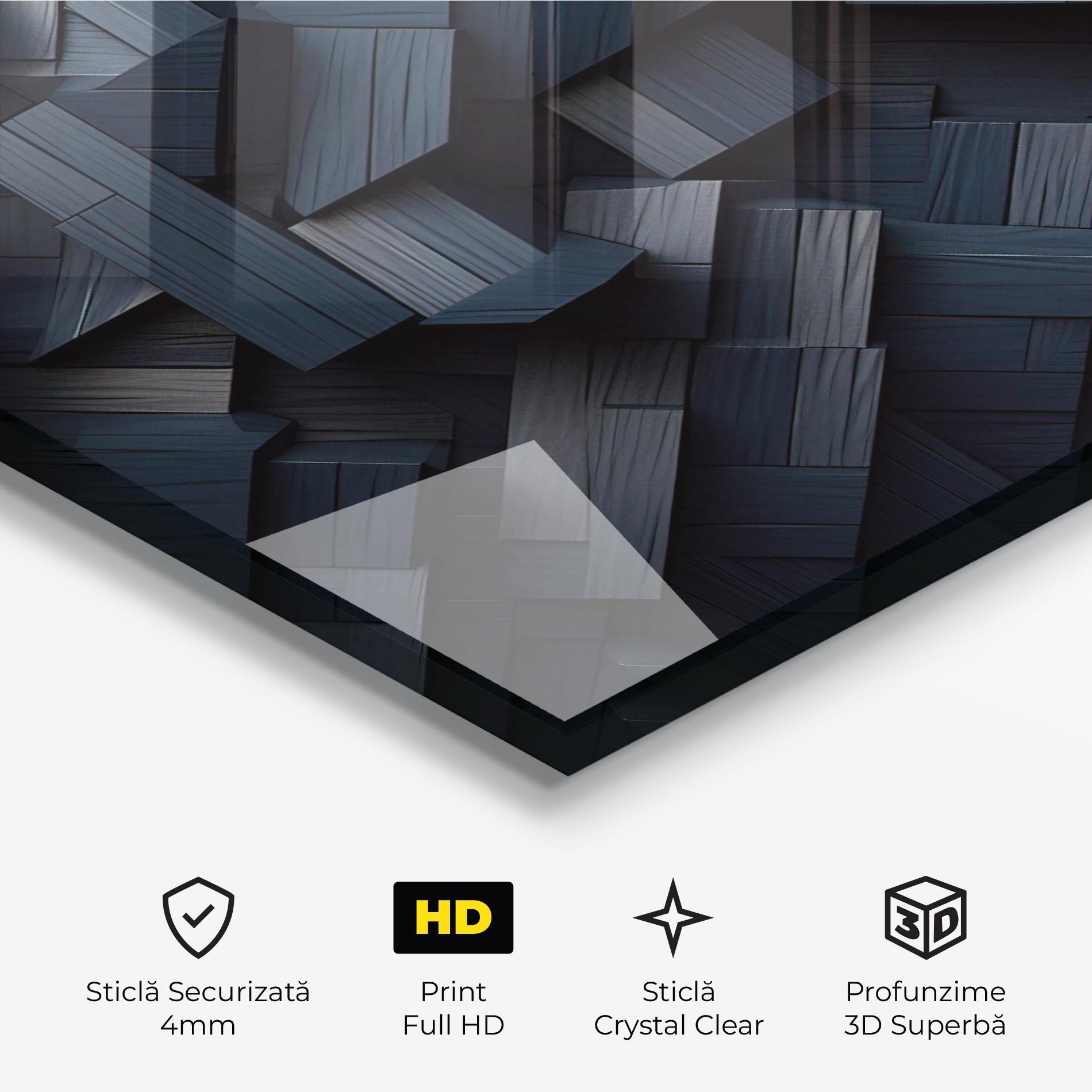 Tablou Sticla Dark Blue Wall mockup 3