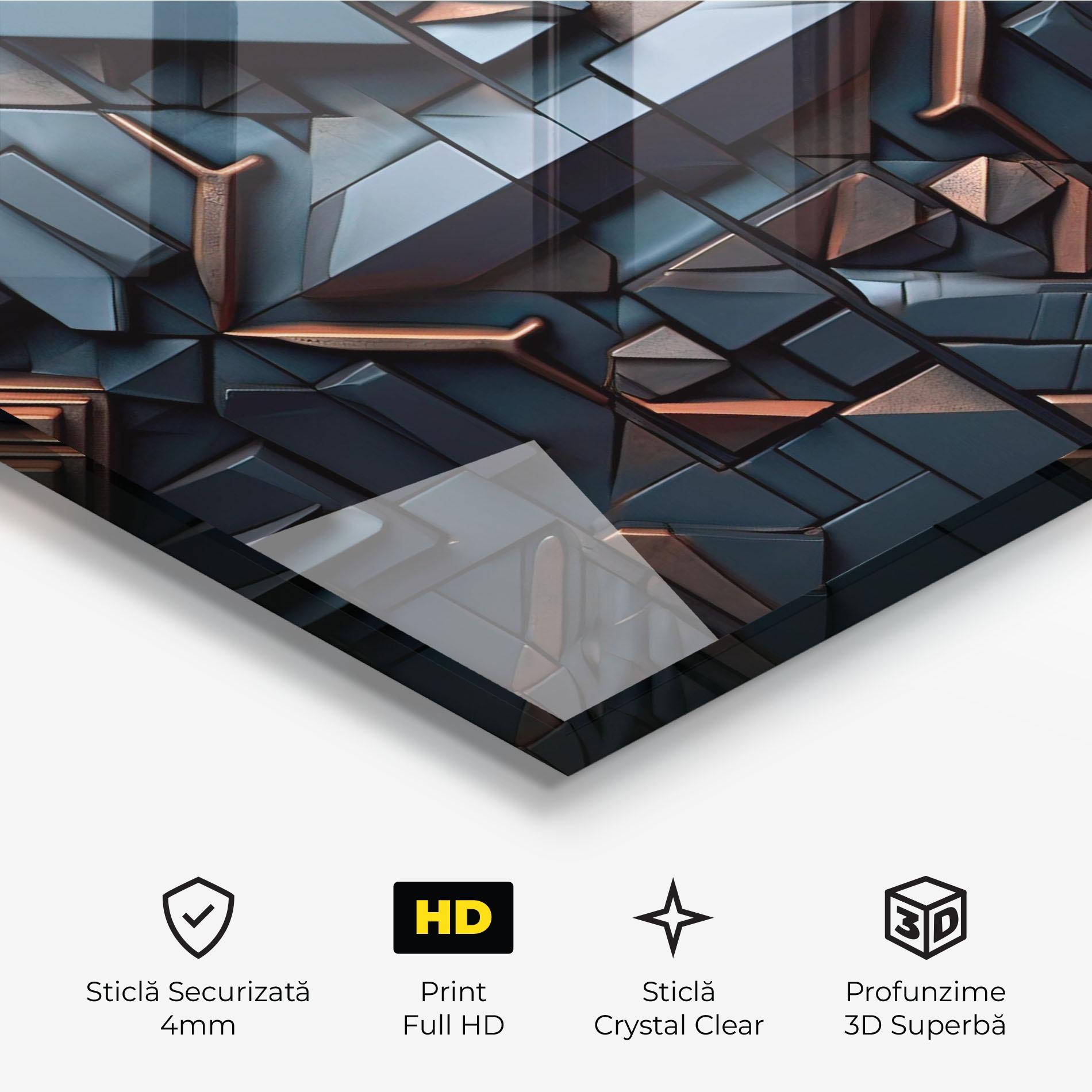 Tablou Sticla Orange Rhombus mockup 3