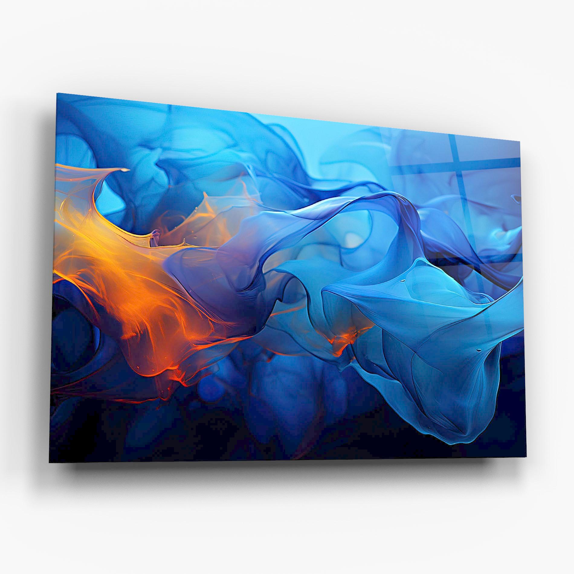 Tablou Sticla Blue Orange Floating mockup 6
