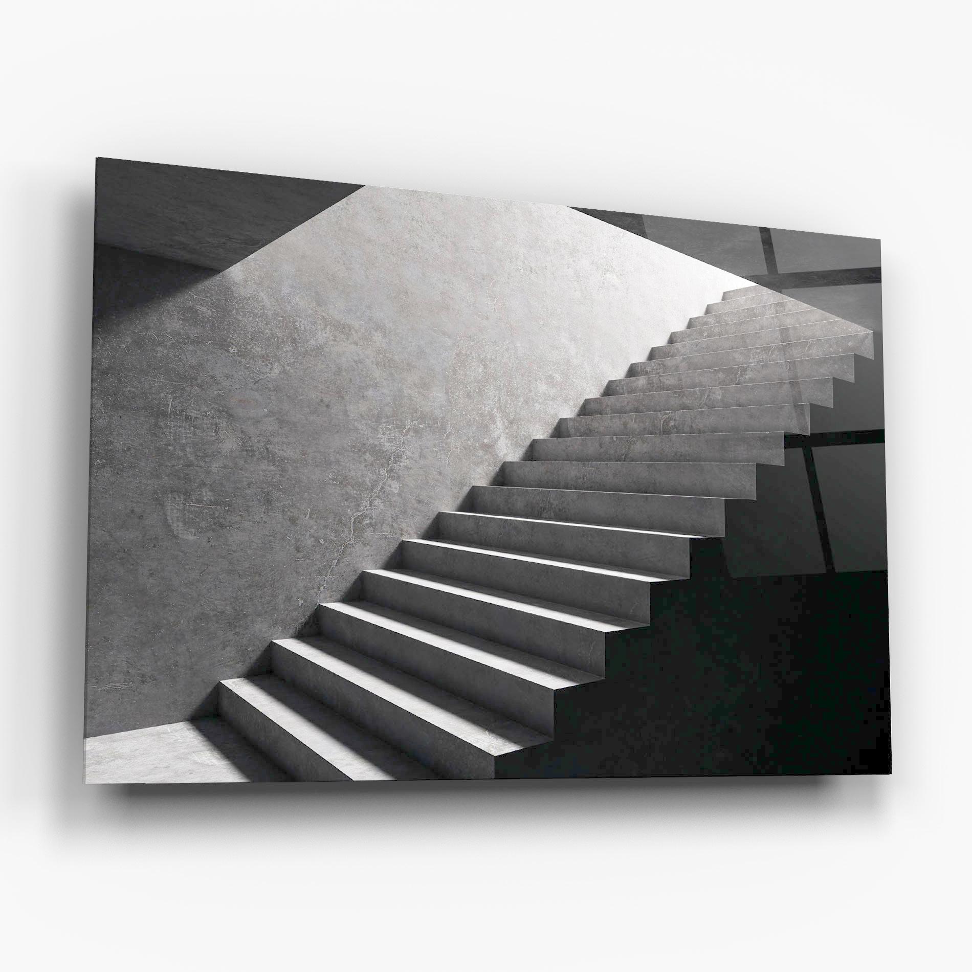 Tablou Sticla Concrete Stairs mockup 6